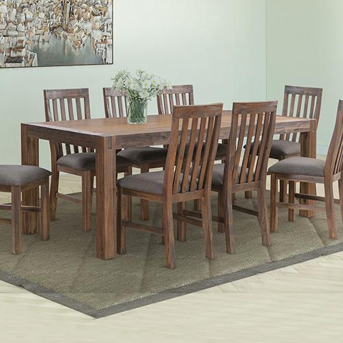 Dining Table 210cm Large Size with Solid Acacia Wooden Base in