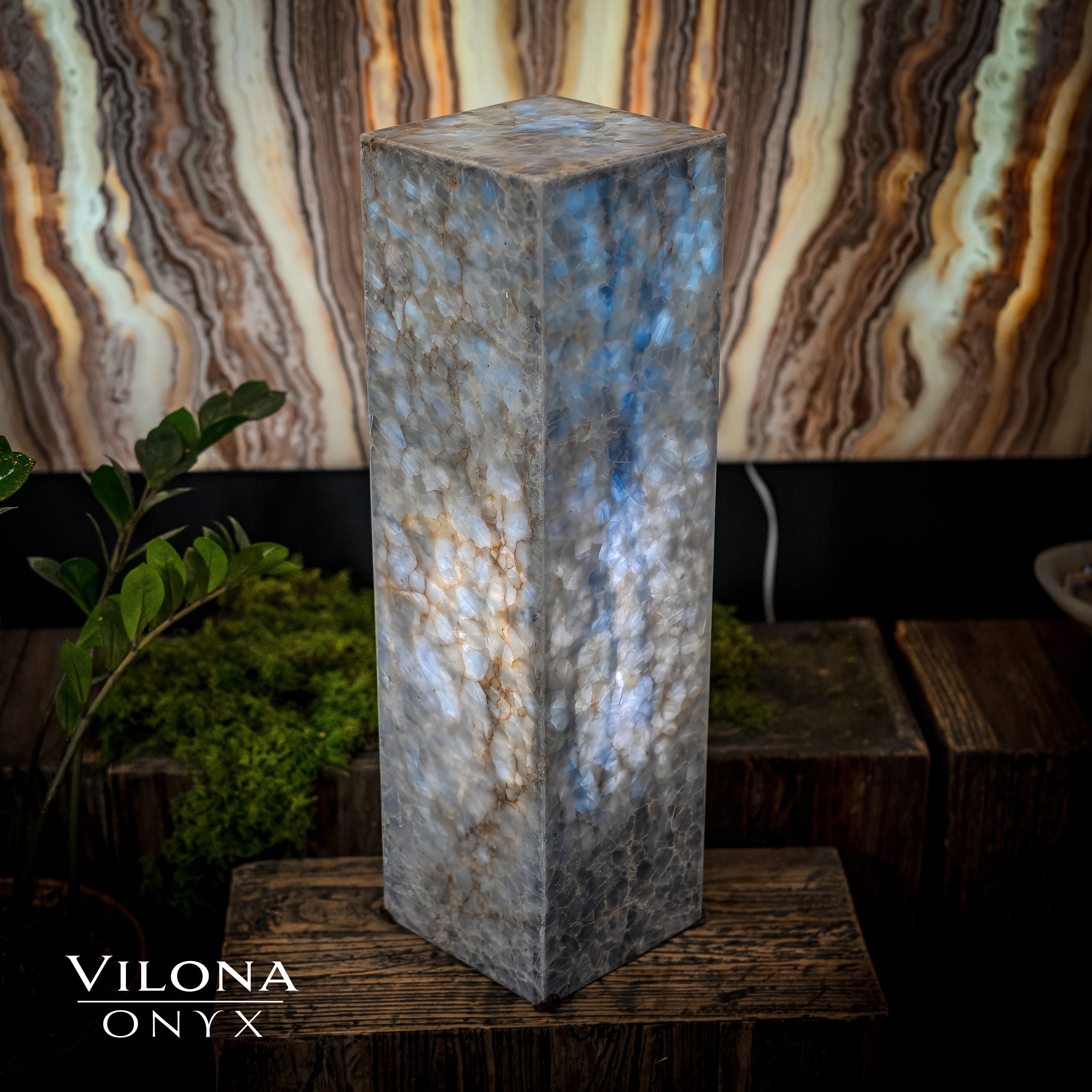 Arctic Onyx Floor Lamp - Small - 27.5"H x 8"W - Square - #1