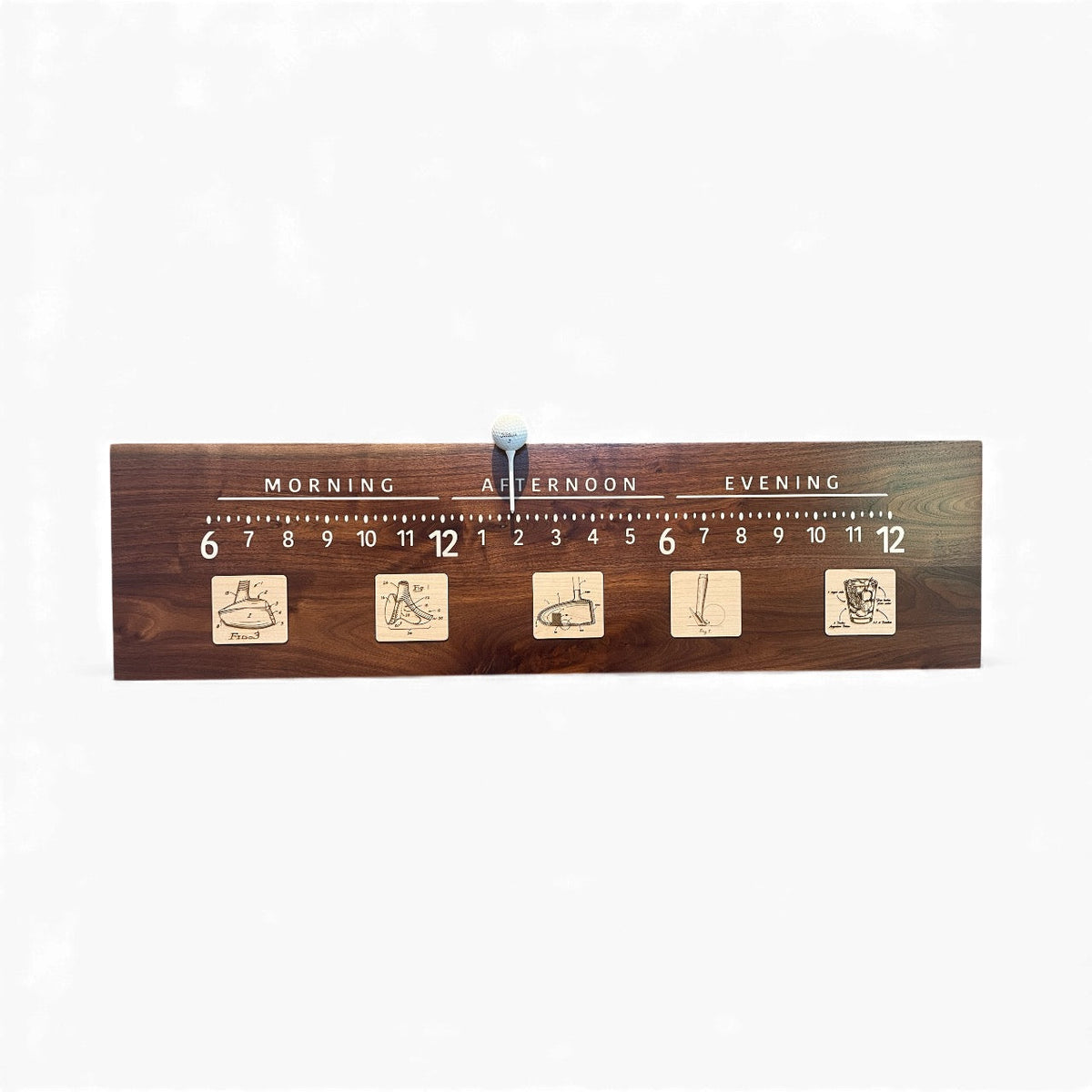 Baffie: 3-foot Walnut/resin golf clock