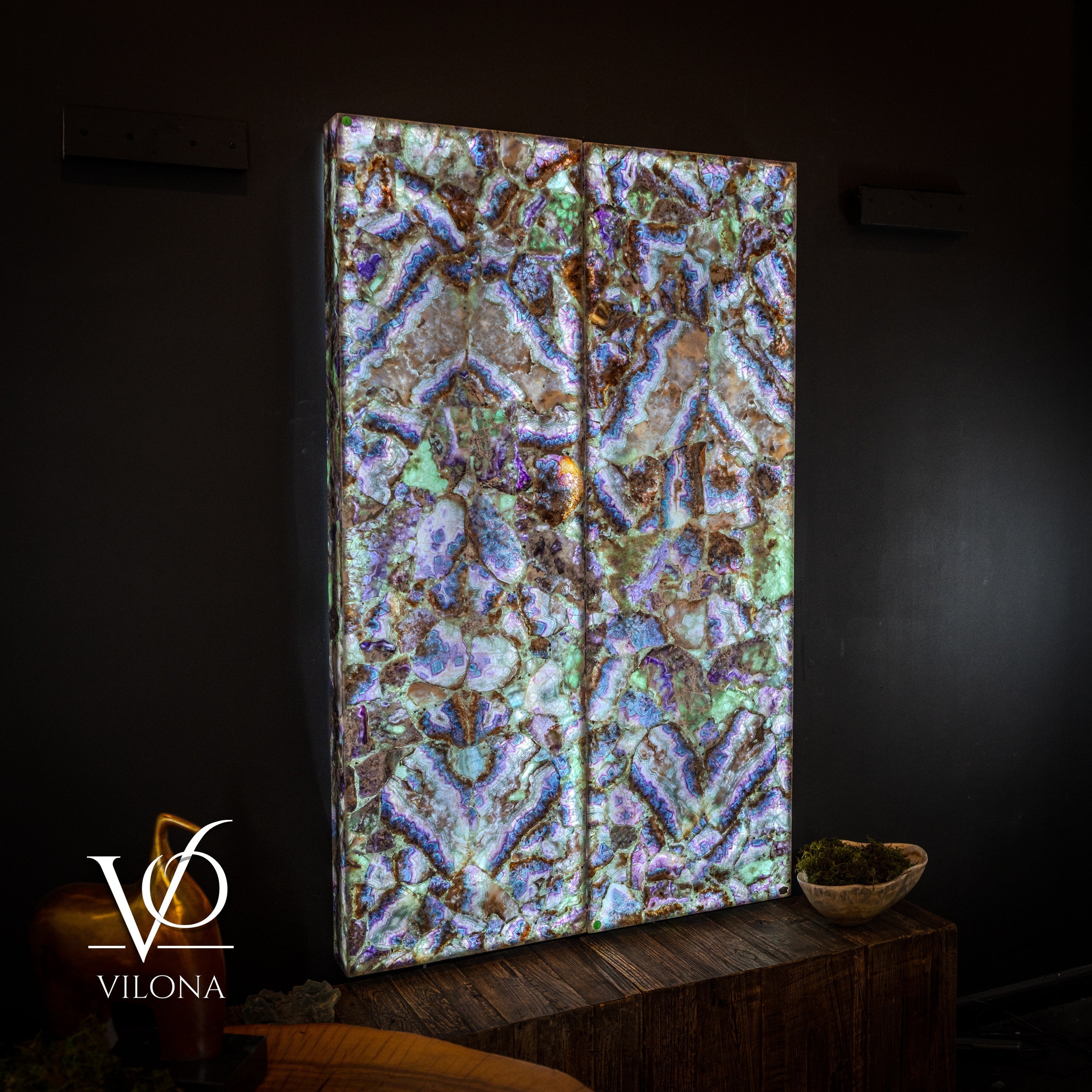Collectors Grade Mosaic Fluorite Crystal Wall Panels