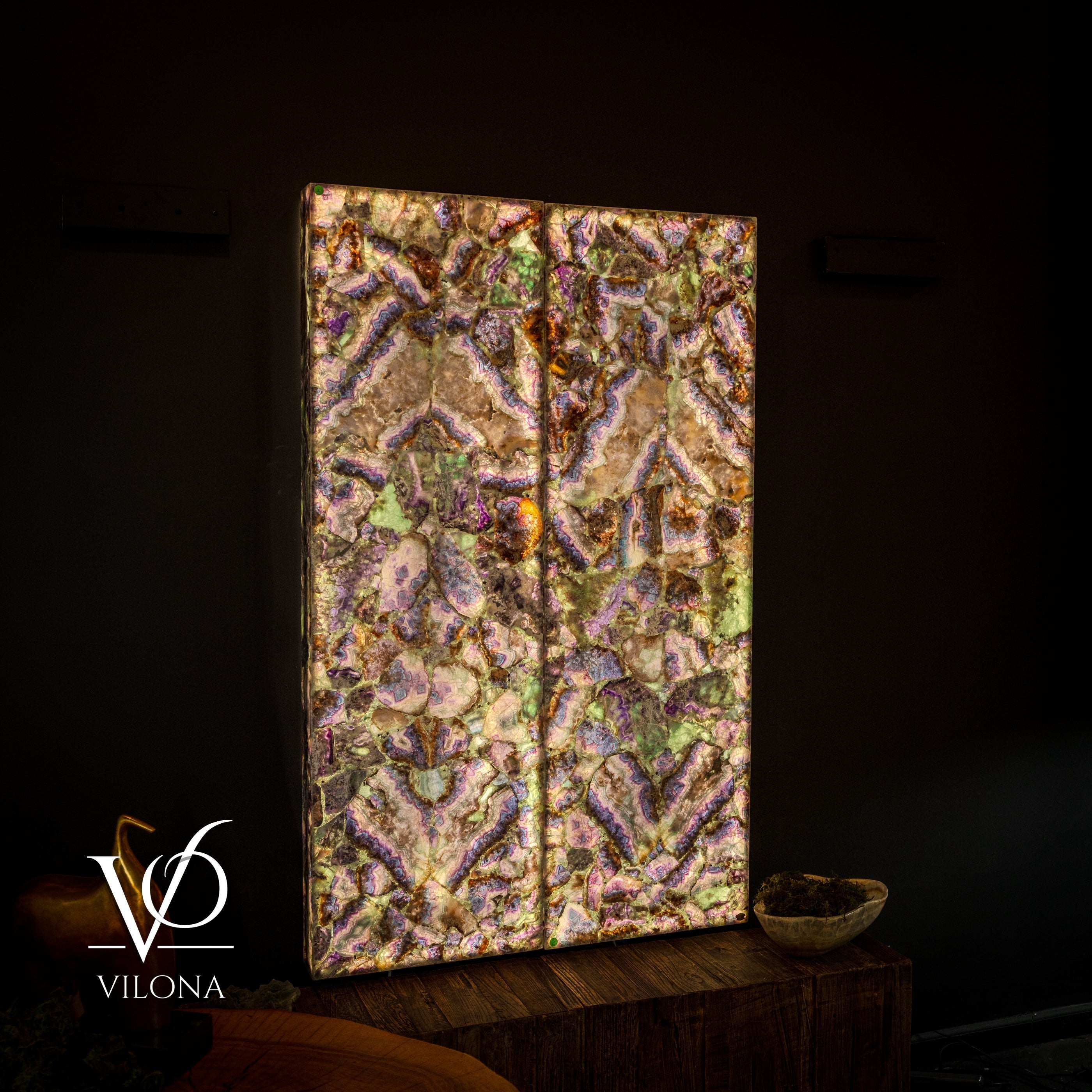Collectors Grade Mosaic Fluorite Crystal Wall Panels