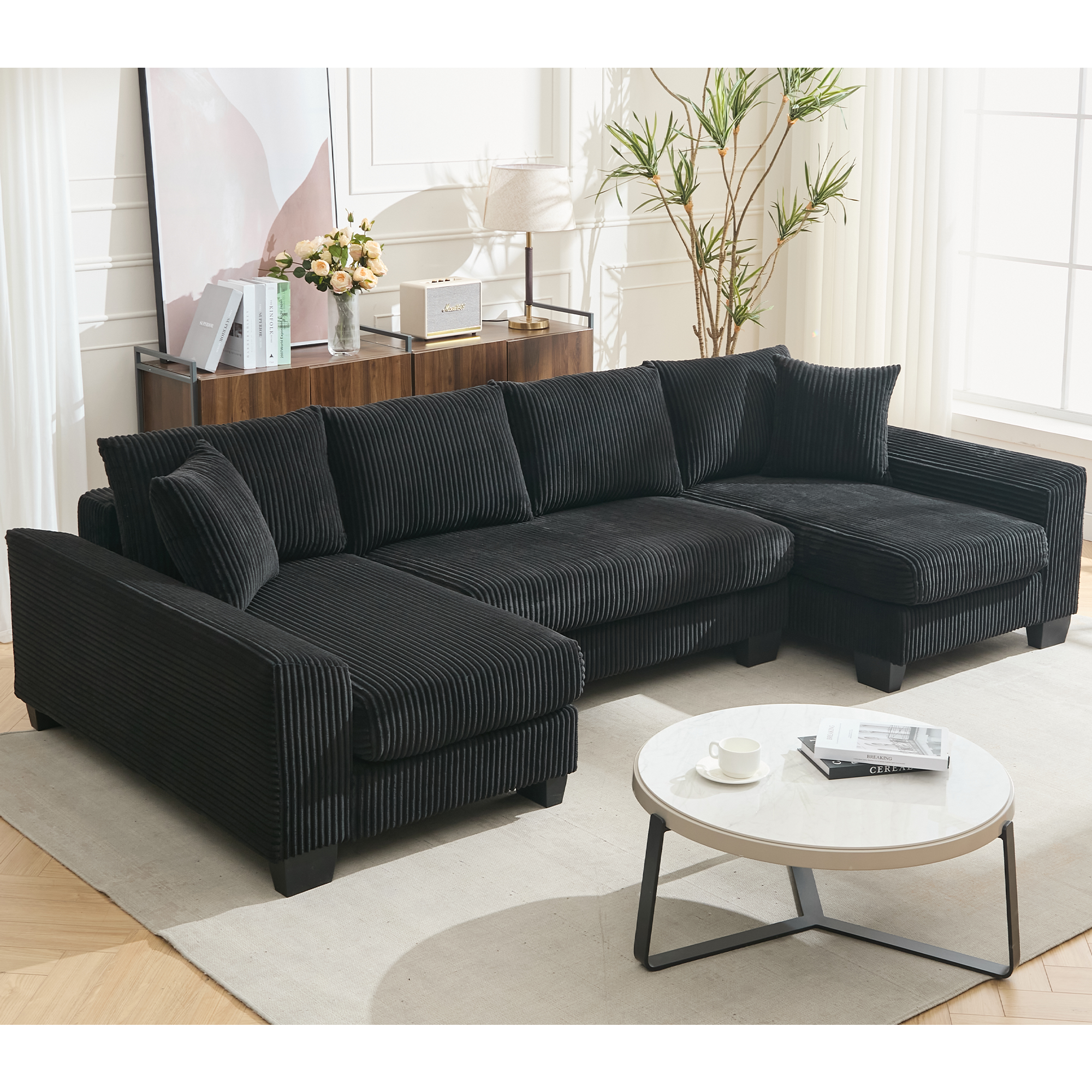 114' Sleeper Sofa,U Shaped Sofa , Pull Out Bed,Convertible Oversize 2