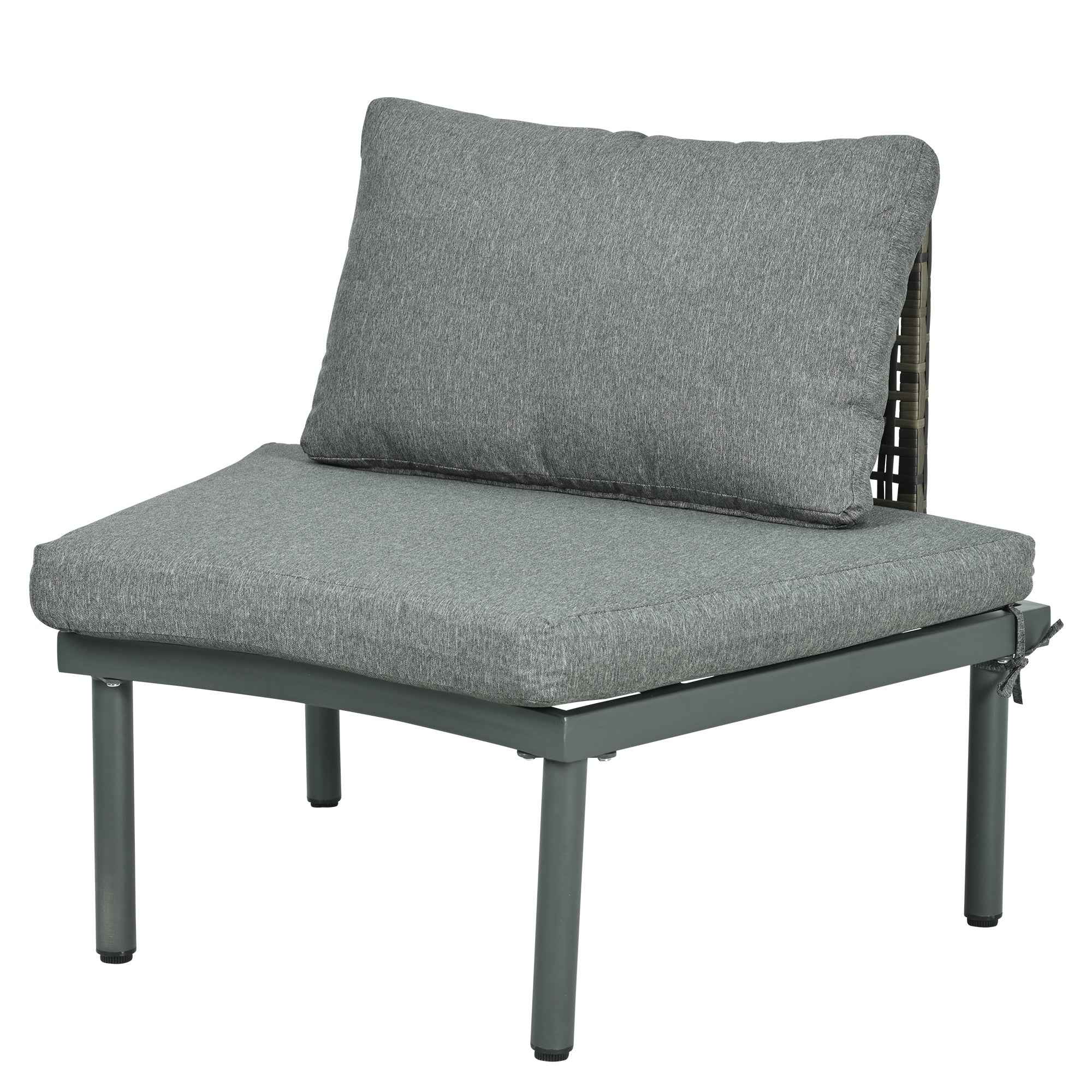 6-Piece Patio Sofa Furniture Set, Half Moon Outdoor Sectional Sofa