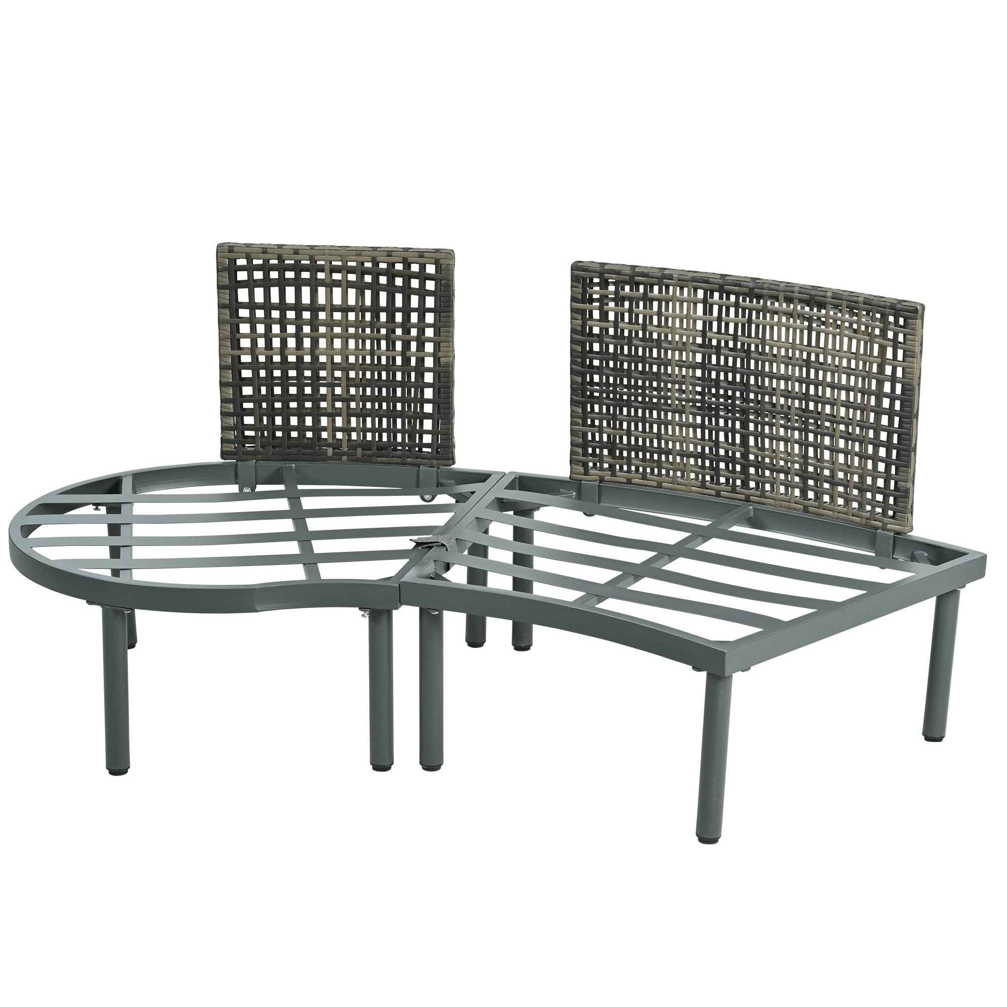 6-Piece Patio Sofa Furniture Set, Half Moon Outdoor Sectional Sofa