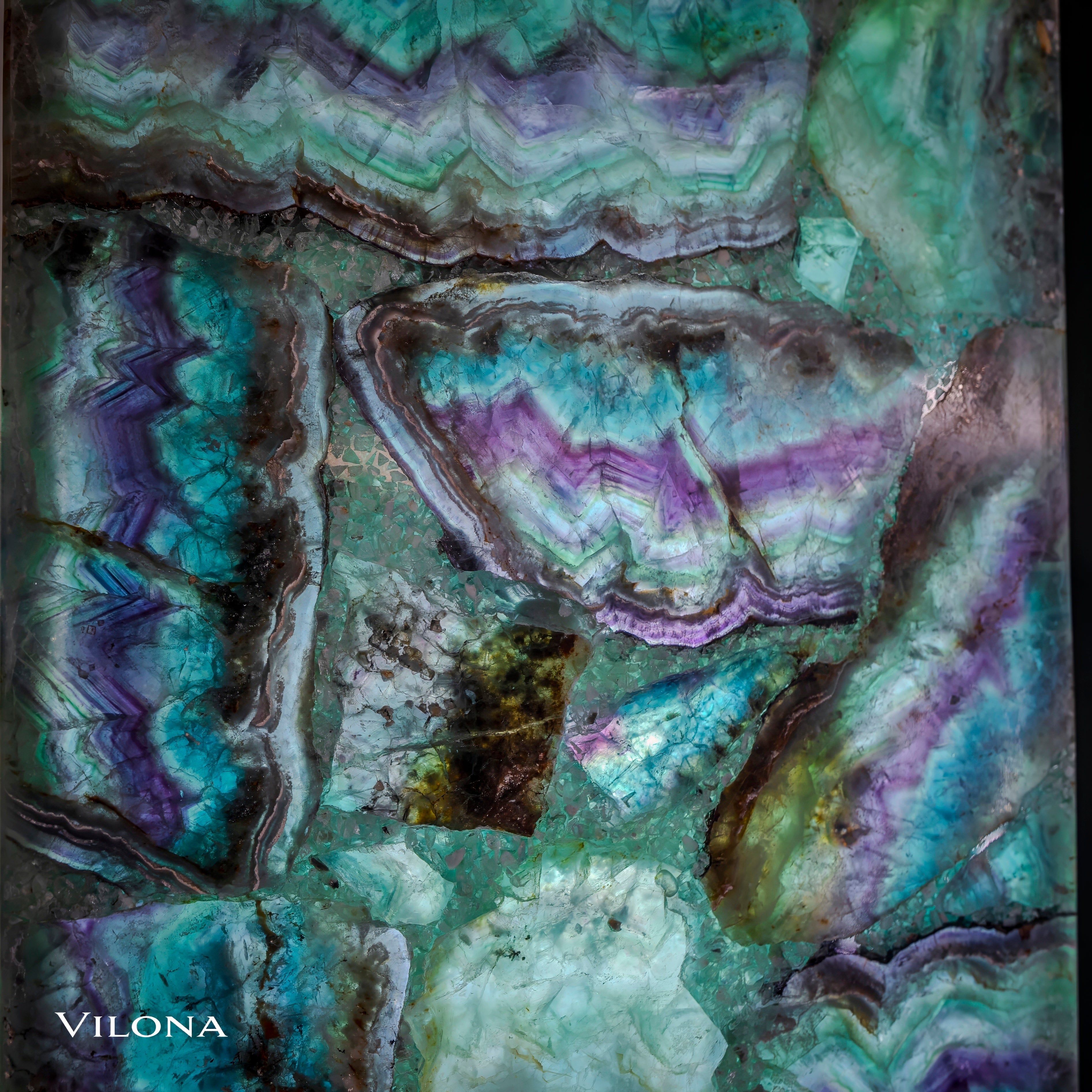 Fluorite Floor Lamp - Medium - 47.5"H x 10"W - Square - 2/19