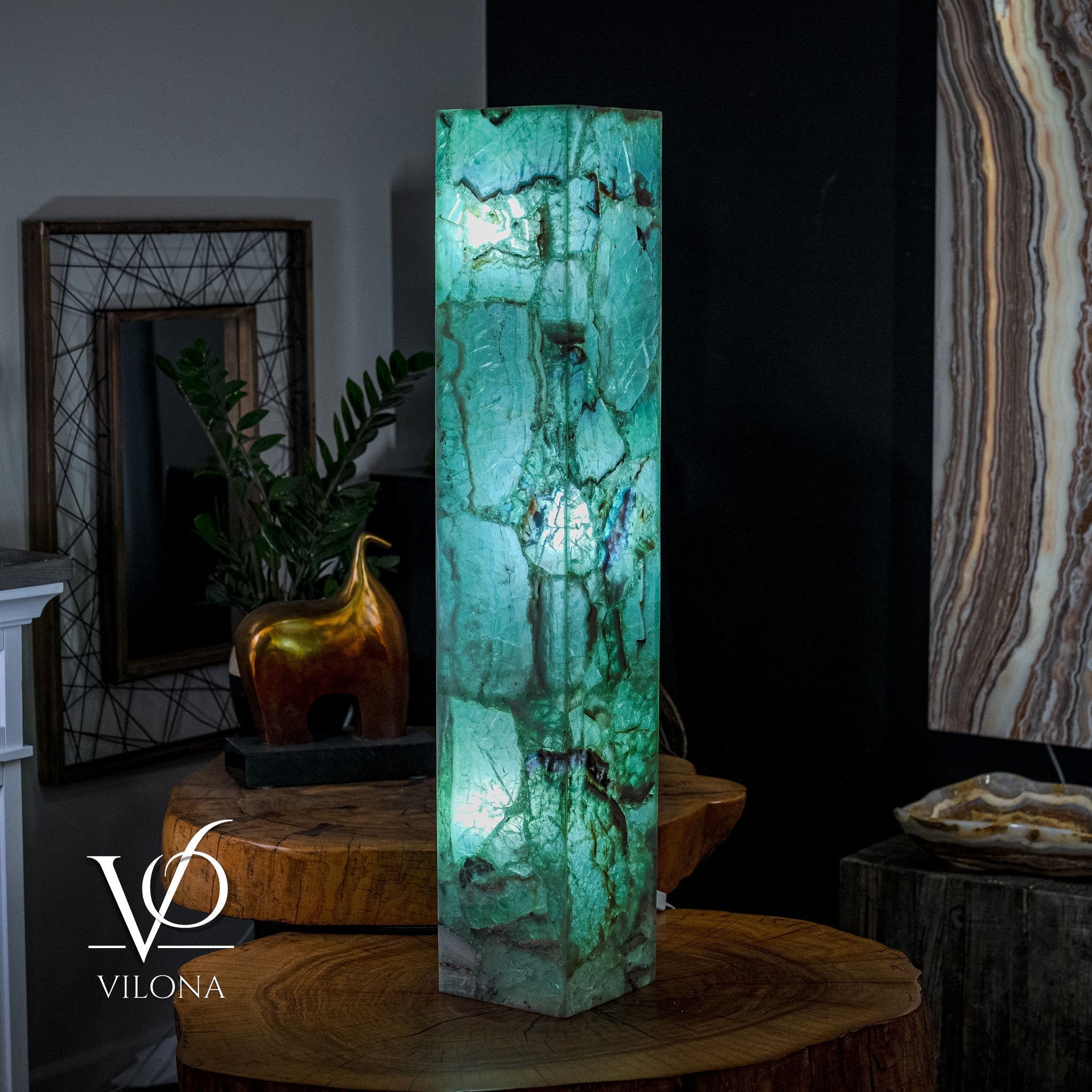 Fluorite Floor Lamp - Medium - 43.5"H x 8"W - Square - #6