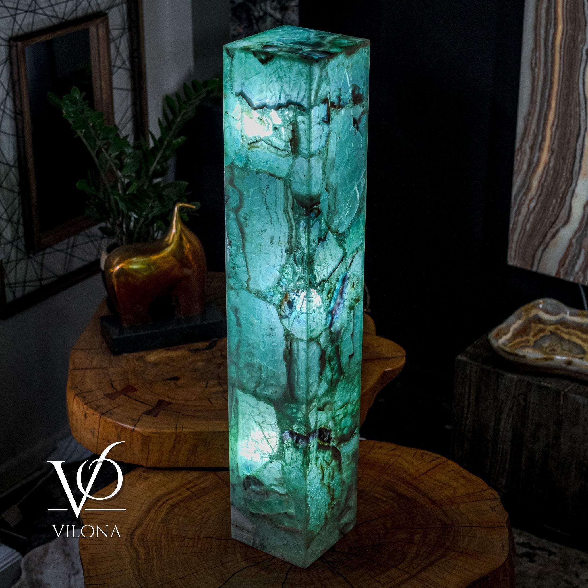 Fluorite Floor Lamp - Medium - 43.5"H x 8"W - Square - #6