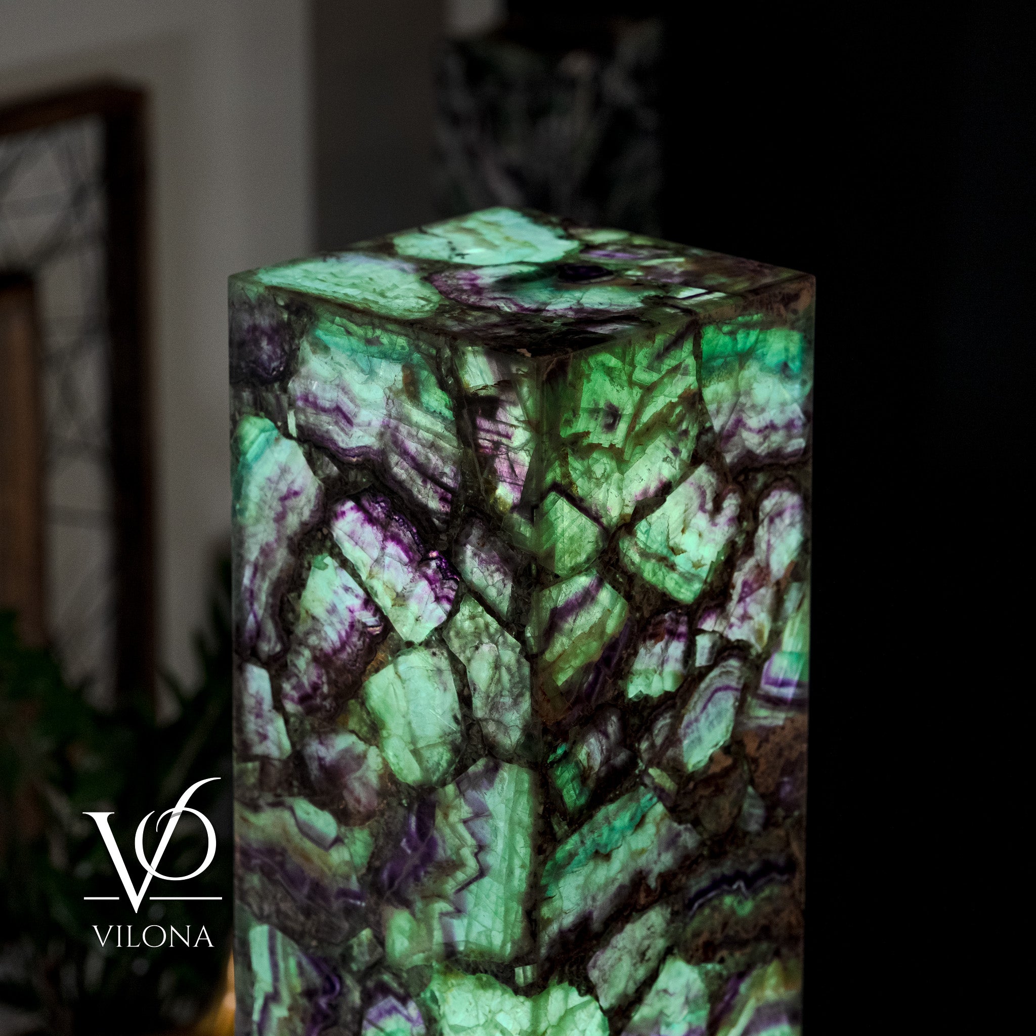 Fluorite Floor Lamp - Medium - 47.5"H x 10"W - Square - #7