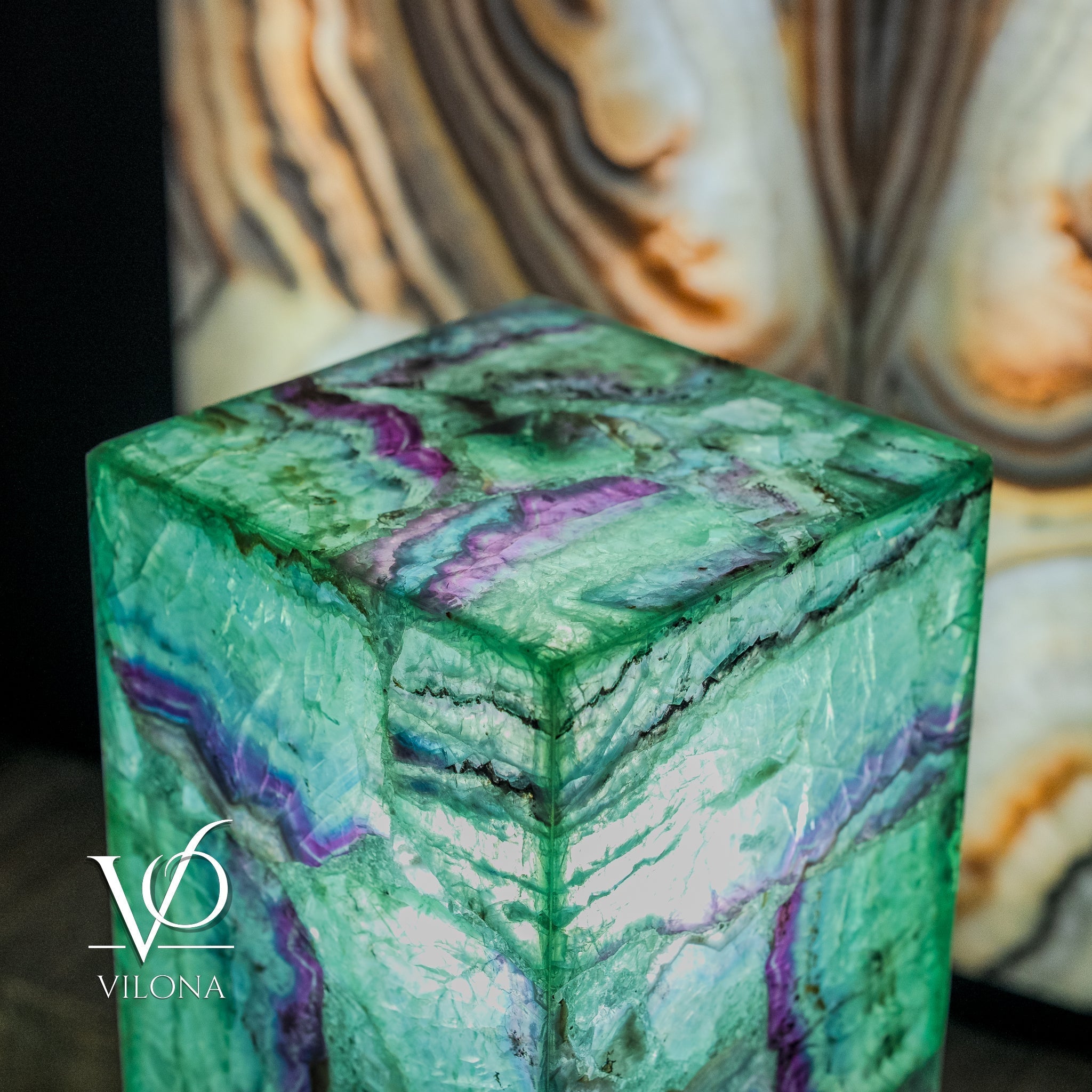 Fluorite Floor Lamp - Medium - 47.5"H x 10"W - Square - #9