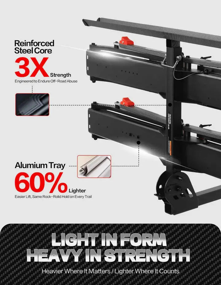 200lbs Capacity Tire-Clamp E-bike Rack with Ramp