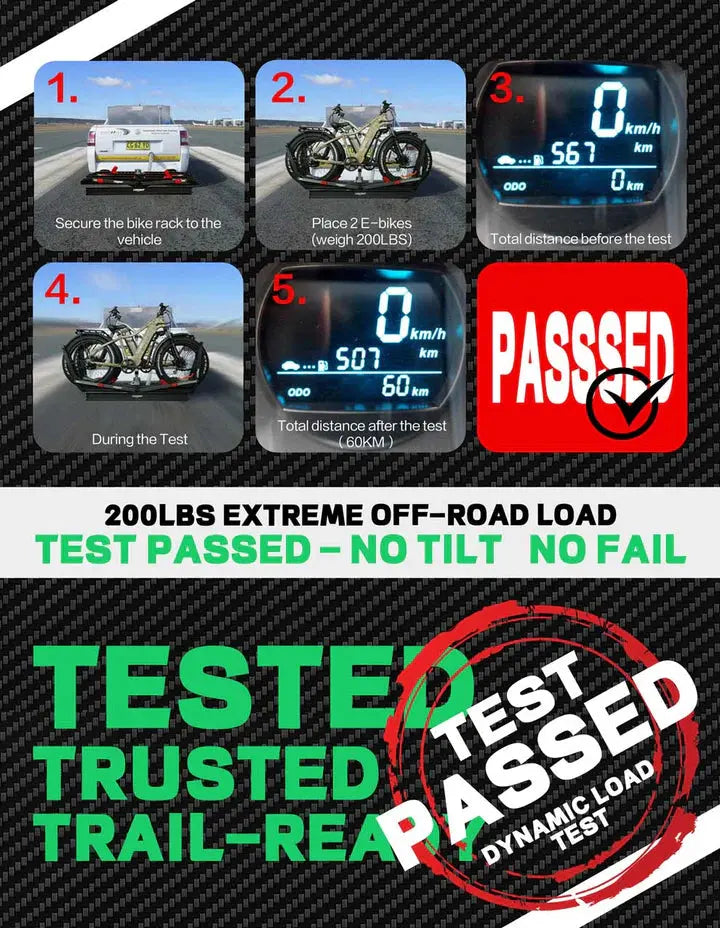 200lbs Capacity Tire-Clamp E-bike Rack with Ramp