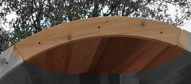 6' Knotty Cedar Barrel Sauna Roof Trim (1pcs)