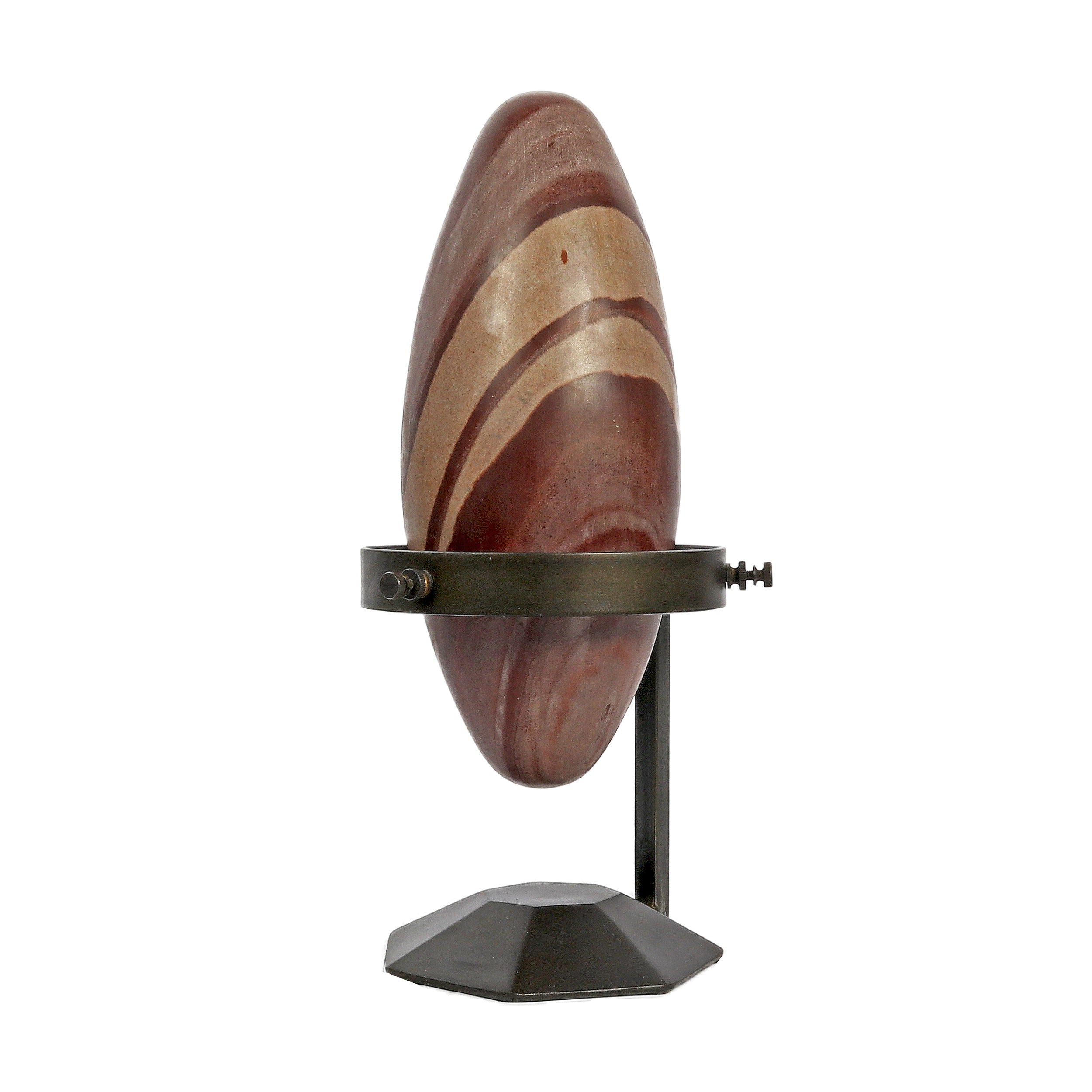 Shiva Lingam Stone on Custom Metal Stand