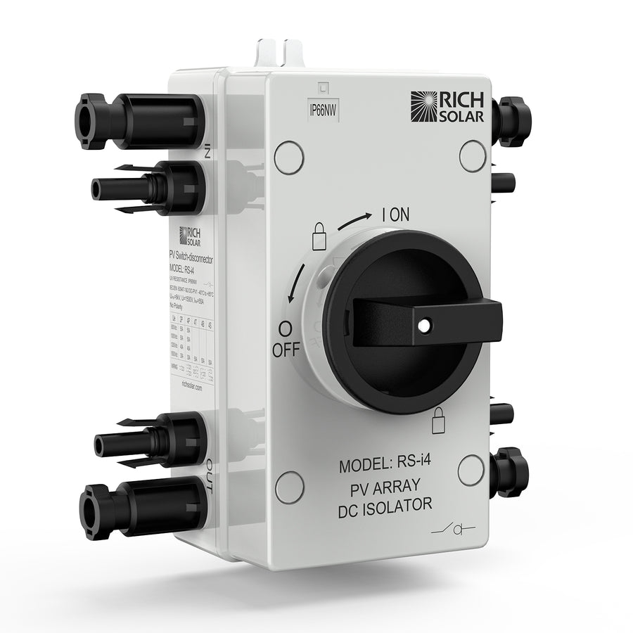 Solar PV DC Quick Disconnect Switch | Solar Array DC Quick Disconnect Switch | 1500 Volt 55 Amp | 4 Pole 2 Strings | Easy to Install