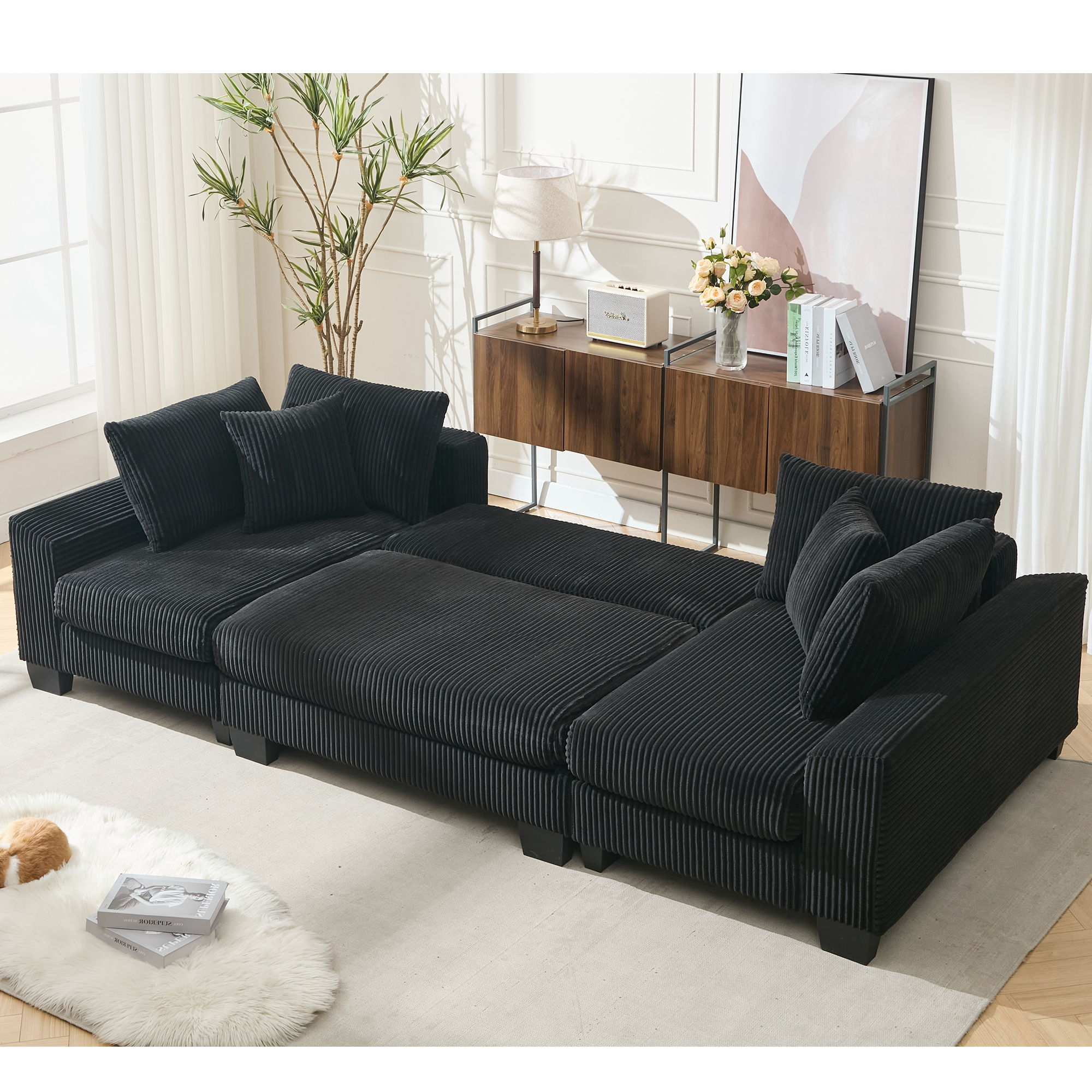 114' Sleeper Sofa,U Shaped Sofa , Pull Out Bed,Convertible Oversize 2