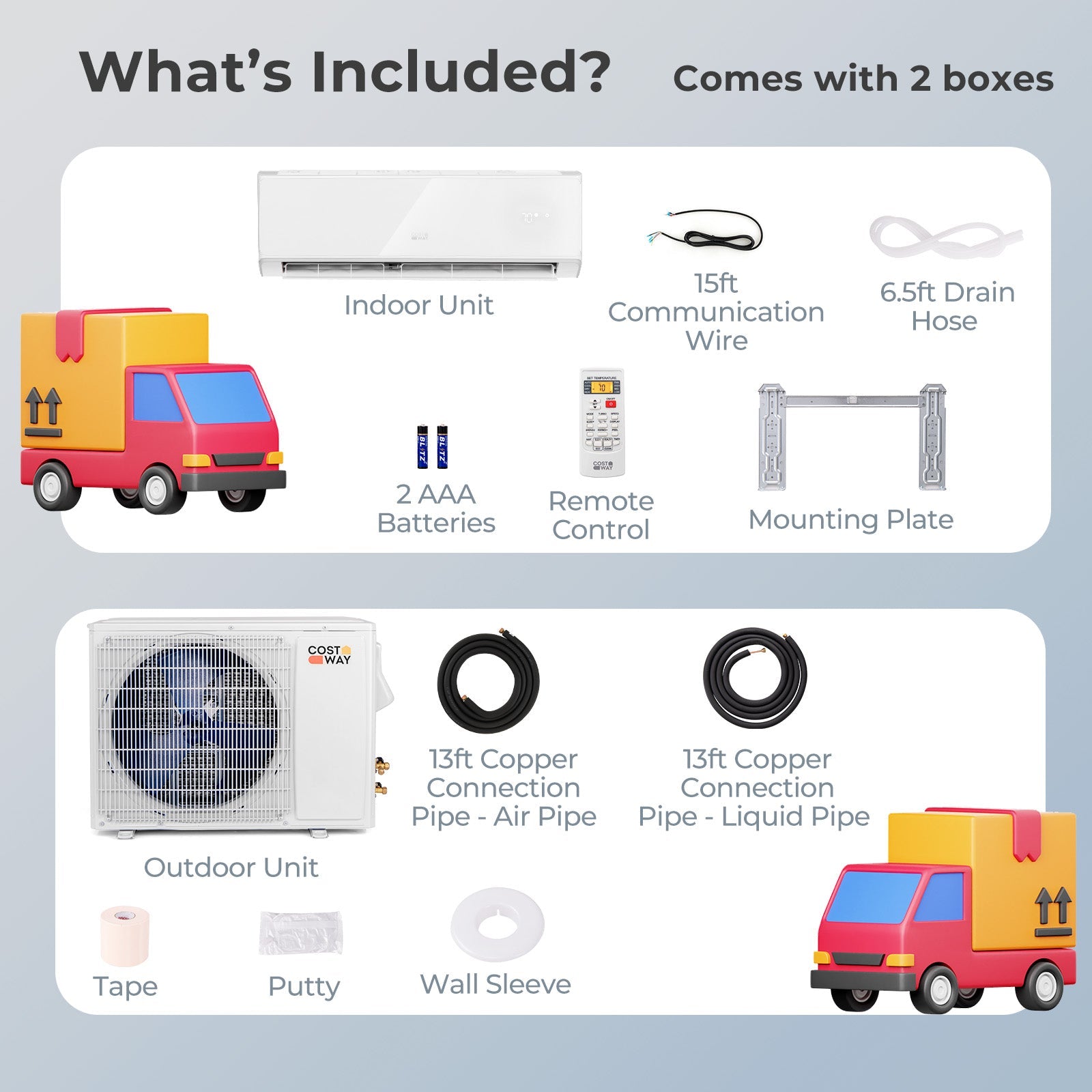 Energy Star Certified 18000 BTU 21 SEER2 208-230V Mini Split Air Conditioner and Heater Wifi Enabled White