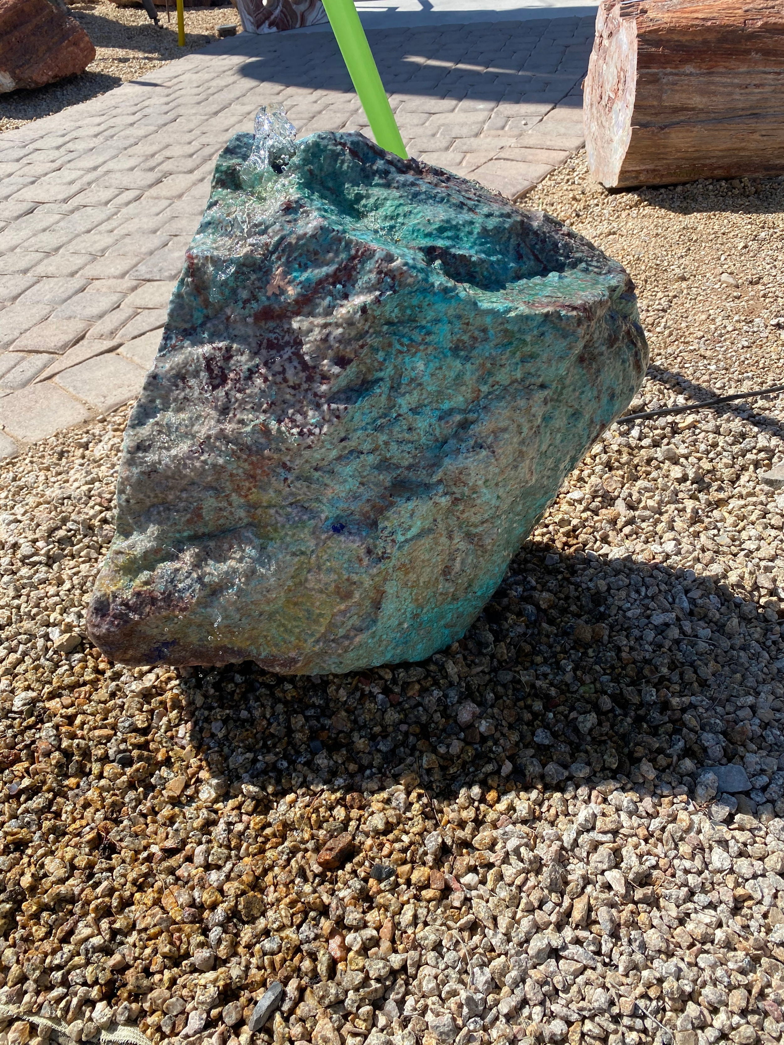 Morenci Chrysocolla Copper Ore Boulder Fountain