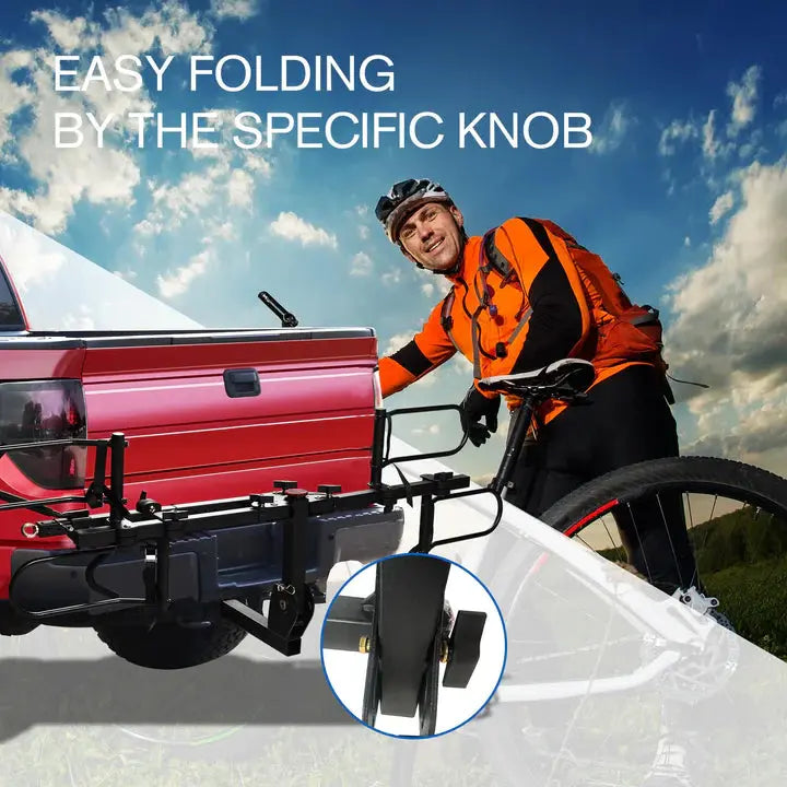 2-Bike Hitch Bike Rack, Folding Fat Tire Bike Carrier, 200 LBS, 2'' Receiver