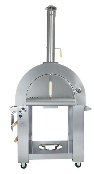 KoKoMo 32” Dual Fuel Pizza Oven - Gas or Wood-Fired Stainless Steel Outdoor Oven