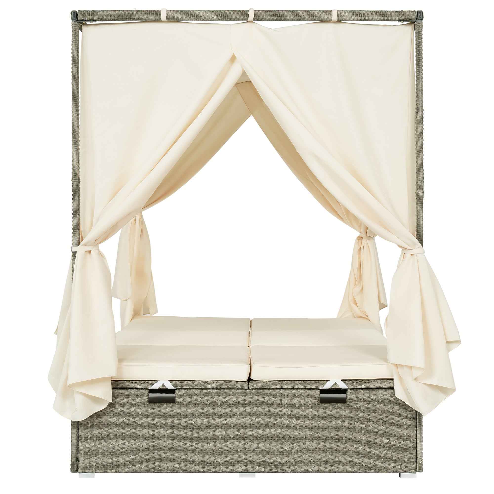 Adjustable Sun Bed With Curtain,High Comfort,With 3 Colors