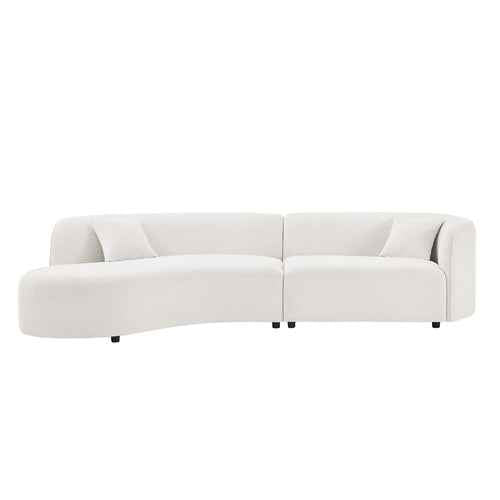 Luxury Modern Style Living Room Upholstery Curved Sofa with Chaise