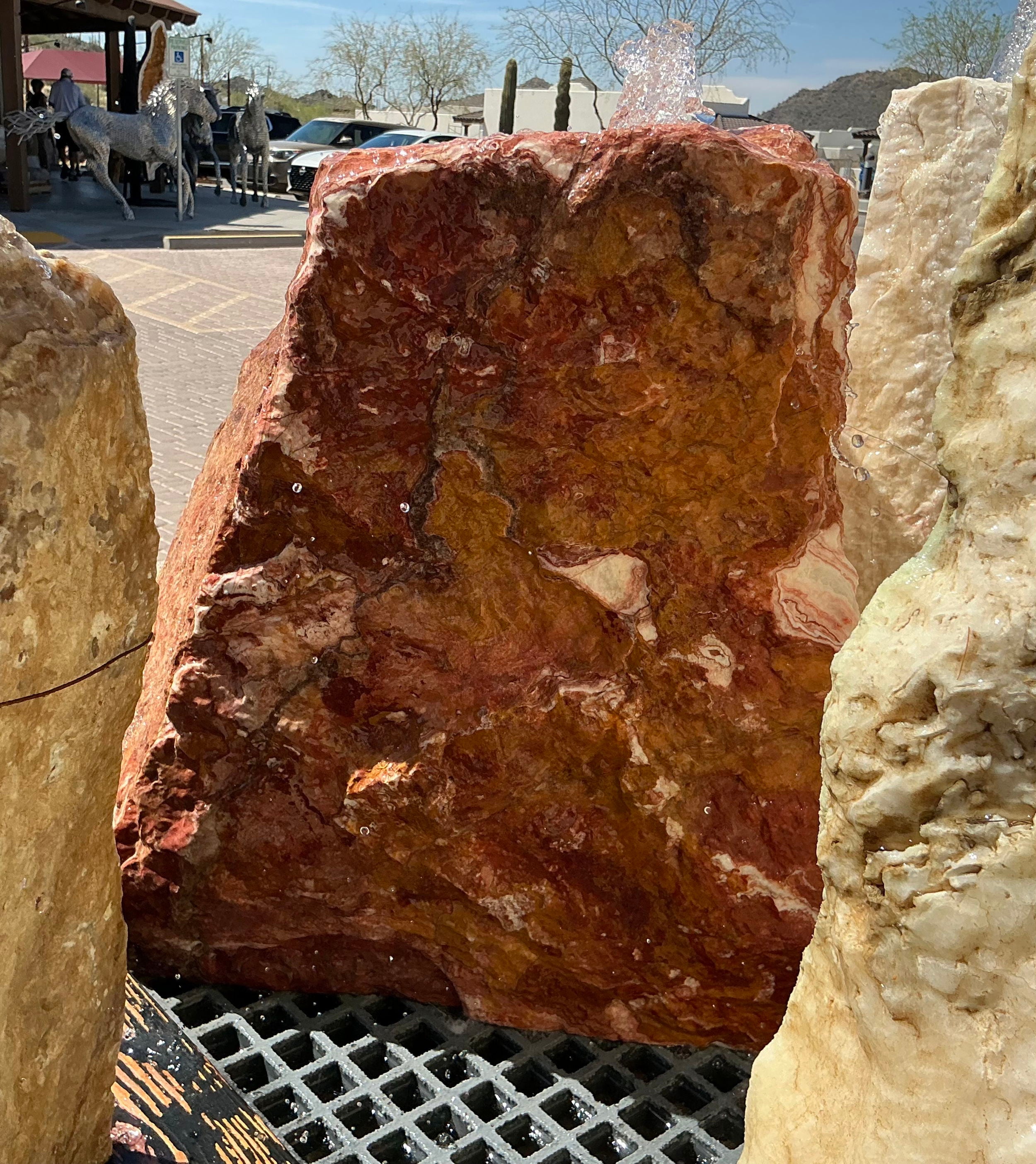 Rosa Onyx Fountain With 1 Cut Side