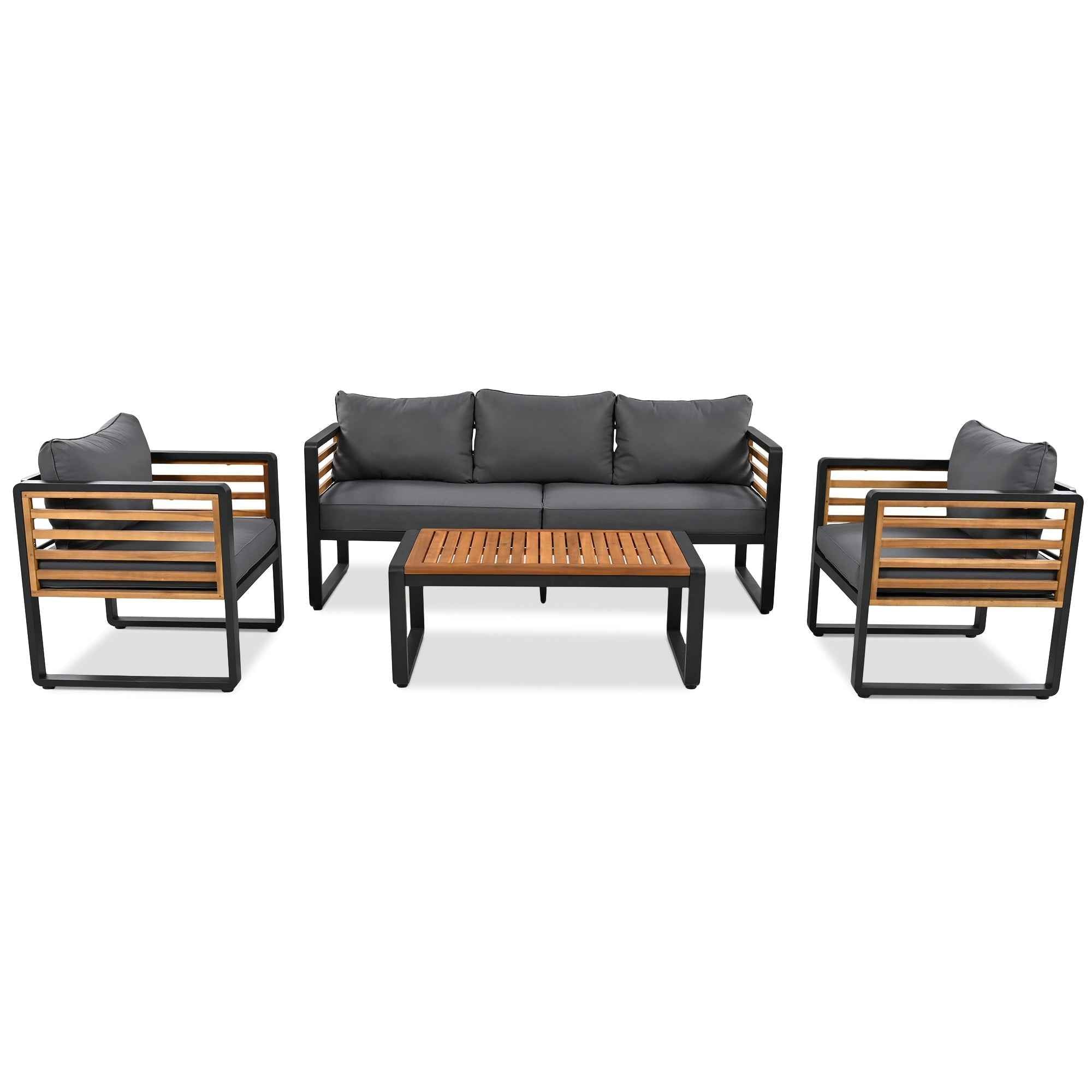 Large Size 4-pieces Outdoor Furniture sofa for 5 Person Conversation
