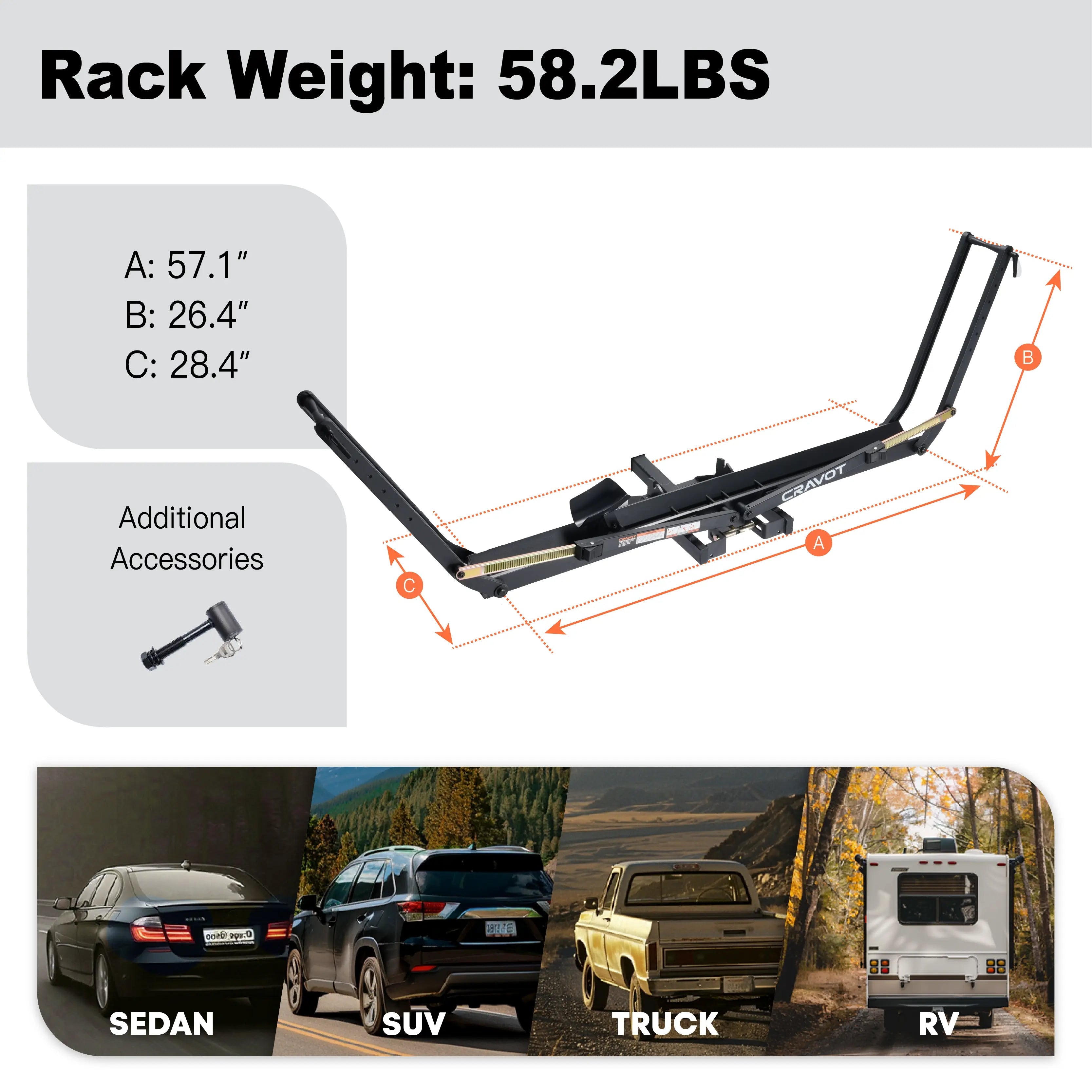 CRAVOT MagRack X1 MAX Foldable Hitch Bike Rack