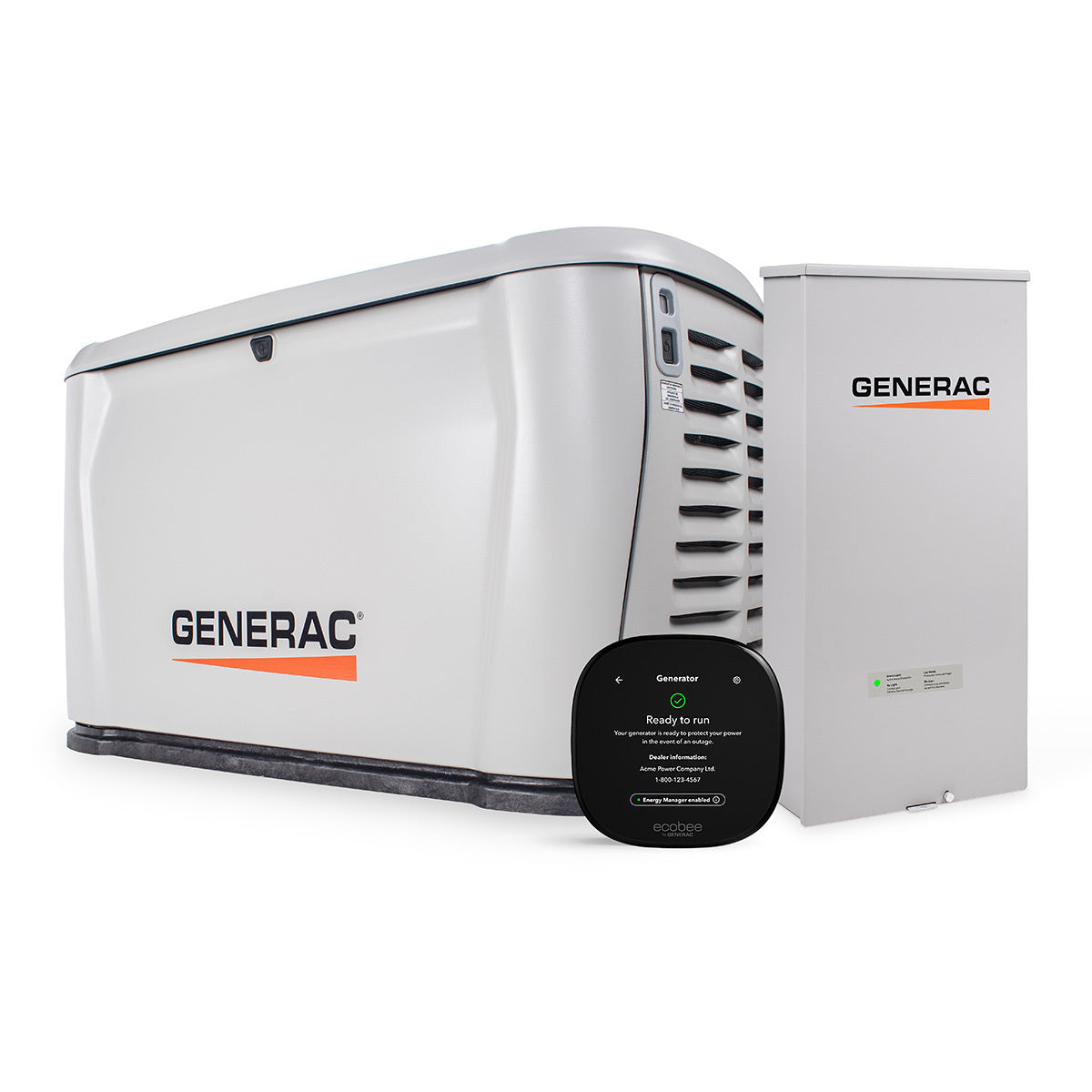 7329 - 28/25kW Air-Cooled Standby Generator, 200A Transfer Switch, with ecobee by Generac Smart Thermostat