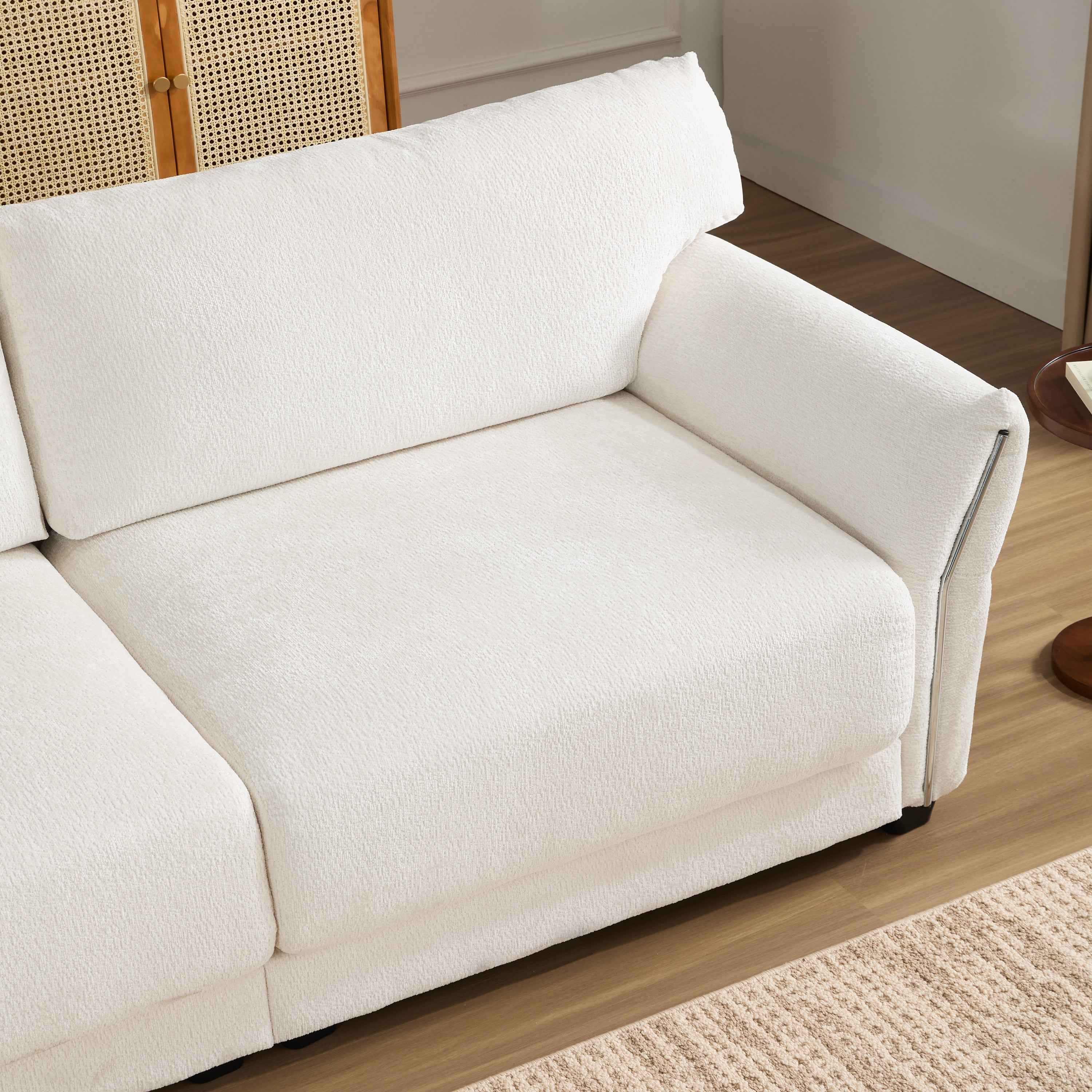 110' Modular Sectional Sofa, L-Shape with Extra-Wide Seat Cushion, USB