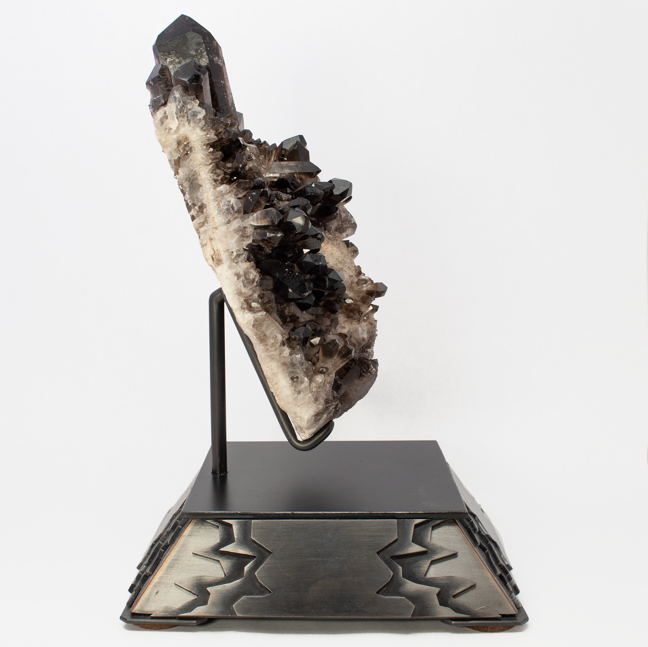 Smoky Quartz Cluster on Custom Stand