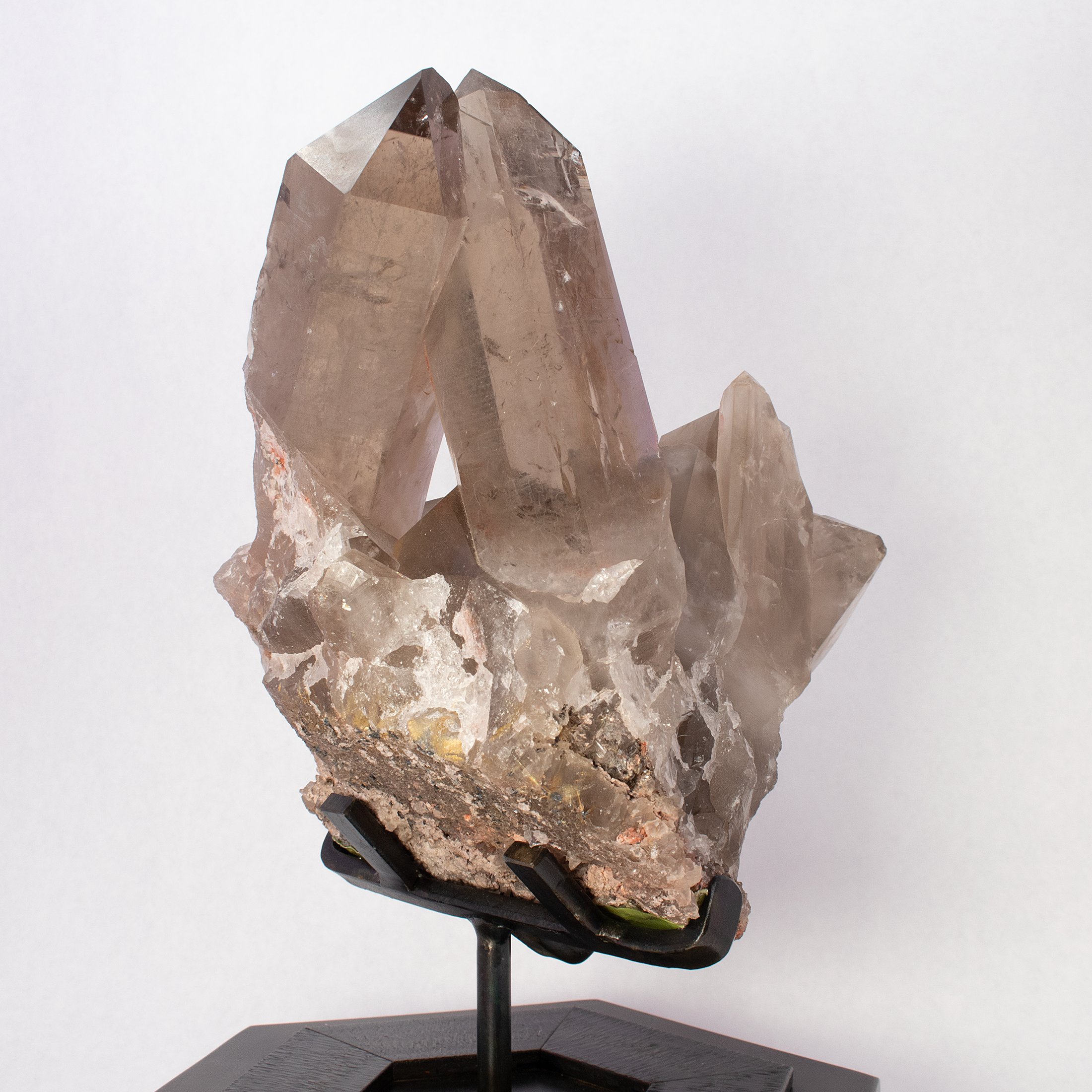 Smoky Quartz Cluster on Custom Stand