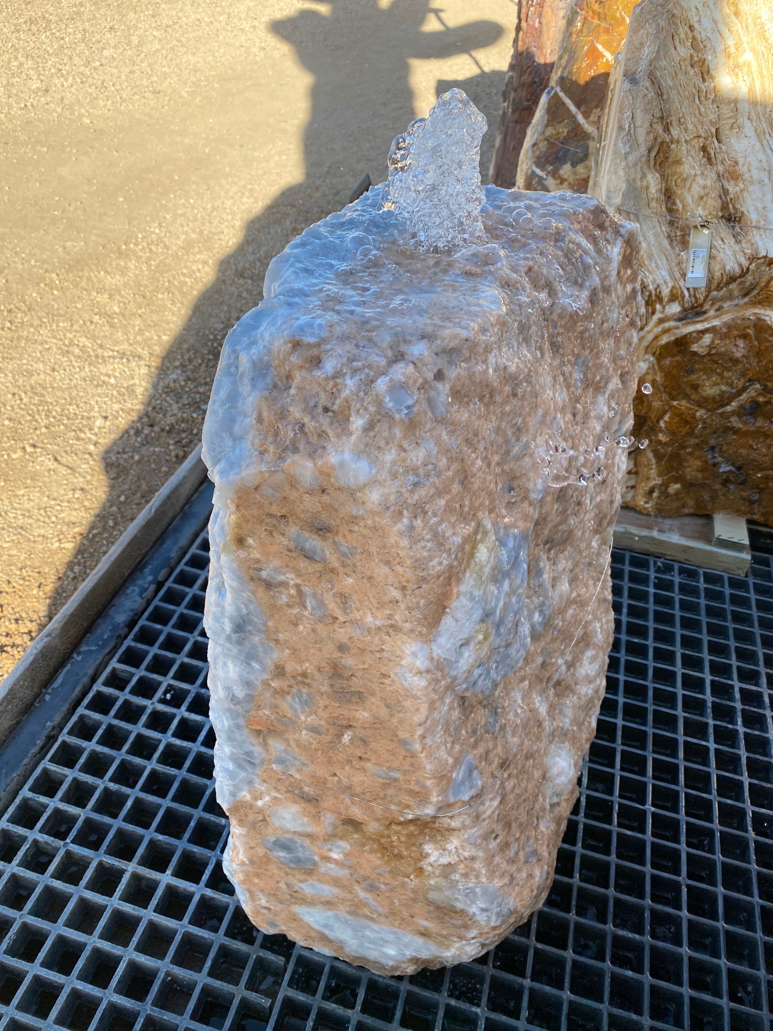 Blue Calcite Onyx Fountain - 2 Cut Sides