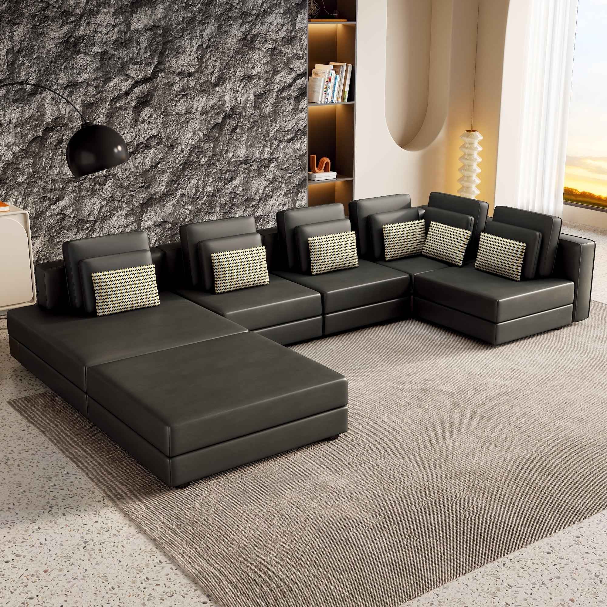 112.7" Modular Sectional Sofa Corner Sofa Chaise Lounge with Movable