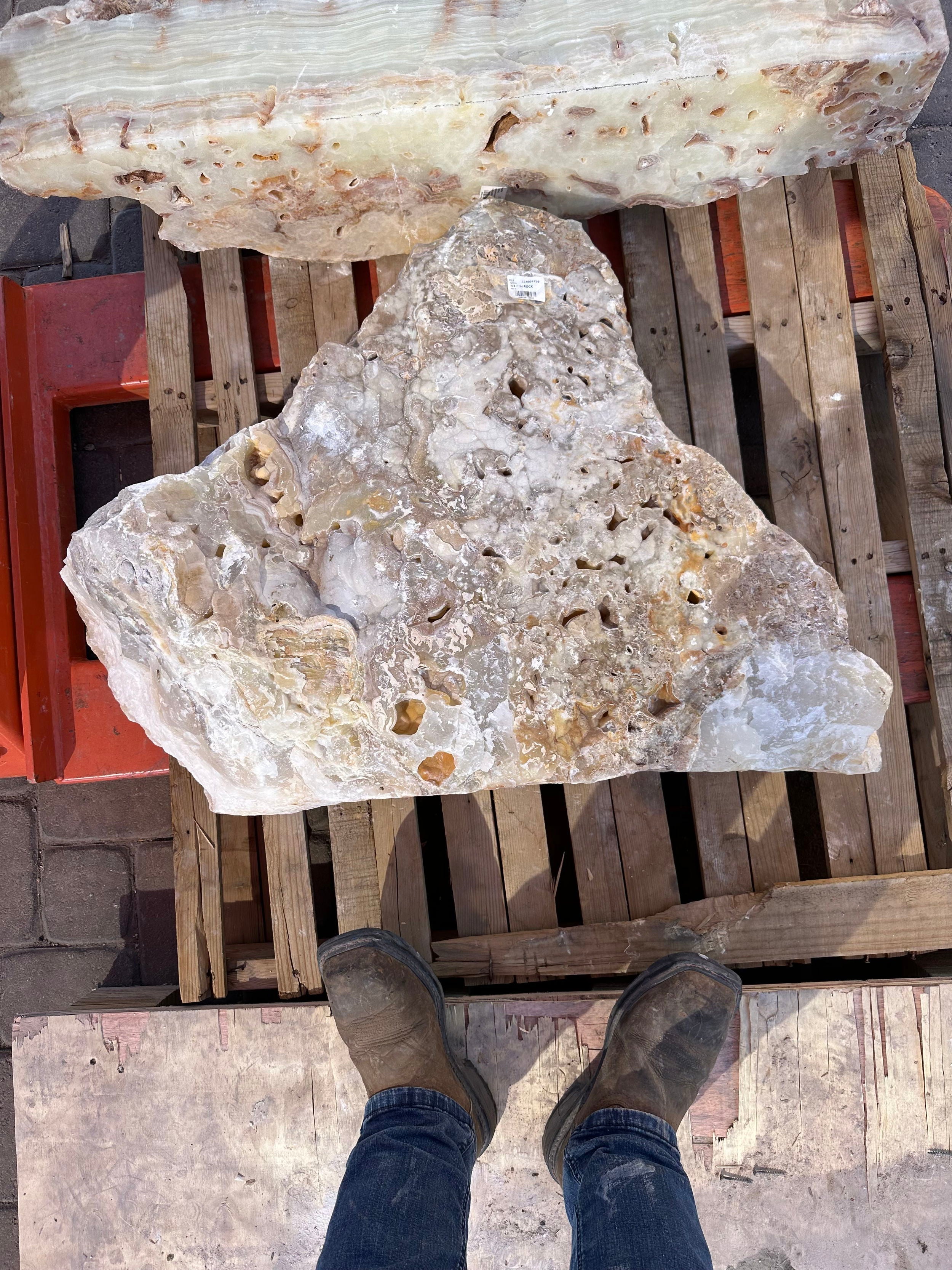 Carmel Onyx Boulder Fountain - 2 Cut Sides - Natural Vugs