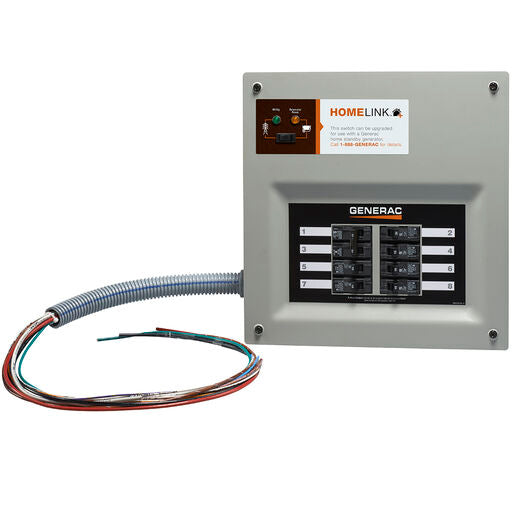 6853 - 30 Amp Indoor Transfer Switch Kit for 8-10 Circ, Resin PIB + Conduit, 30 Amp Plug, Upgradeable