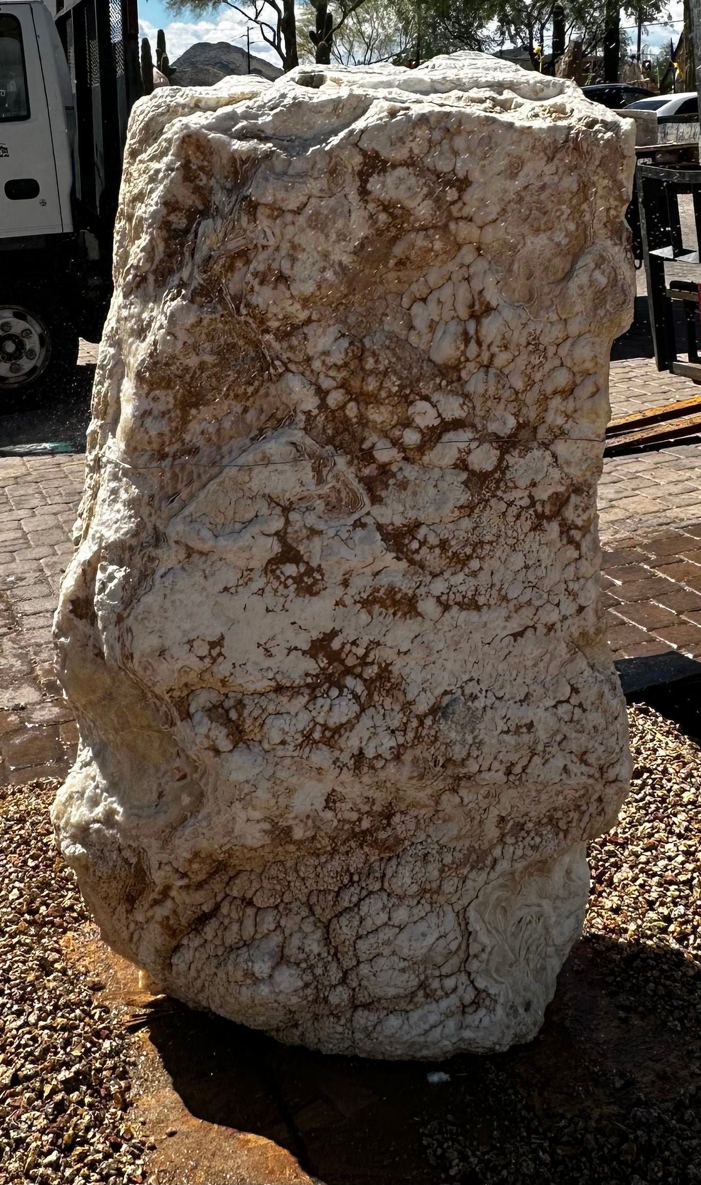 Zebra Onyx Rustic Rock Fountain With 2 Holes