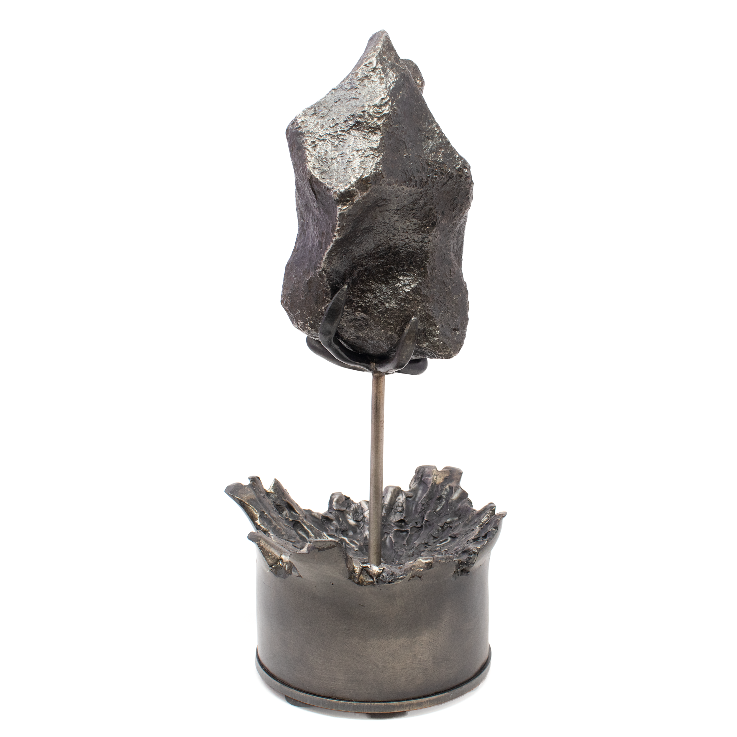 Campo de Cielo Meteorite on Custom Rotating "Impact" Stand (round) - From Argentina