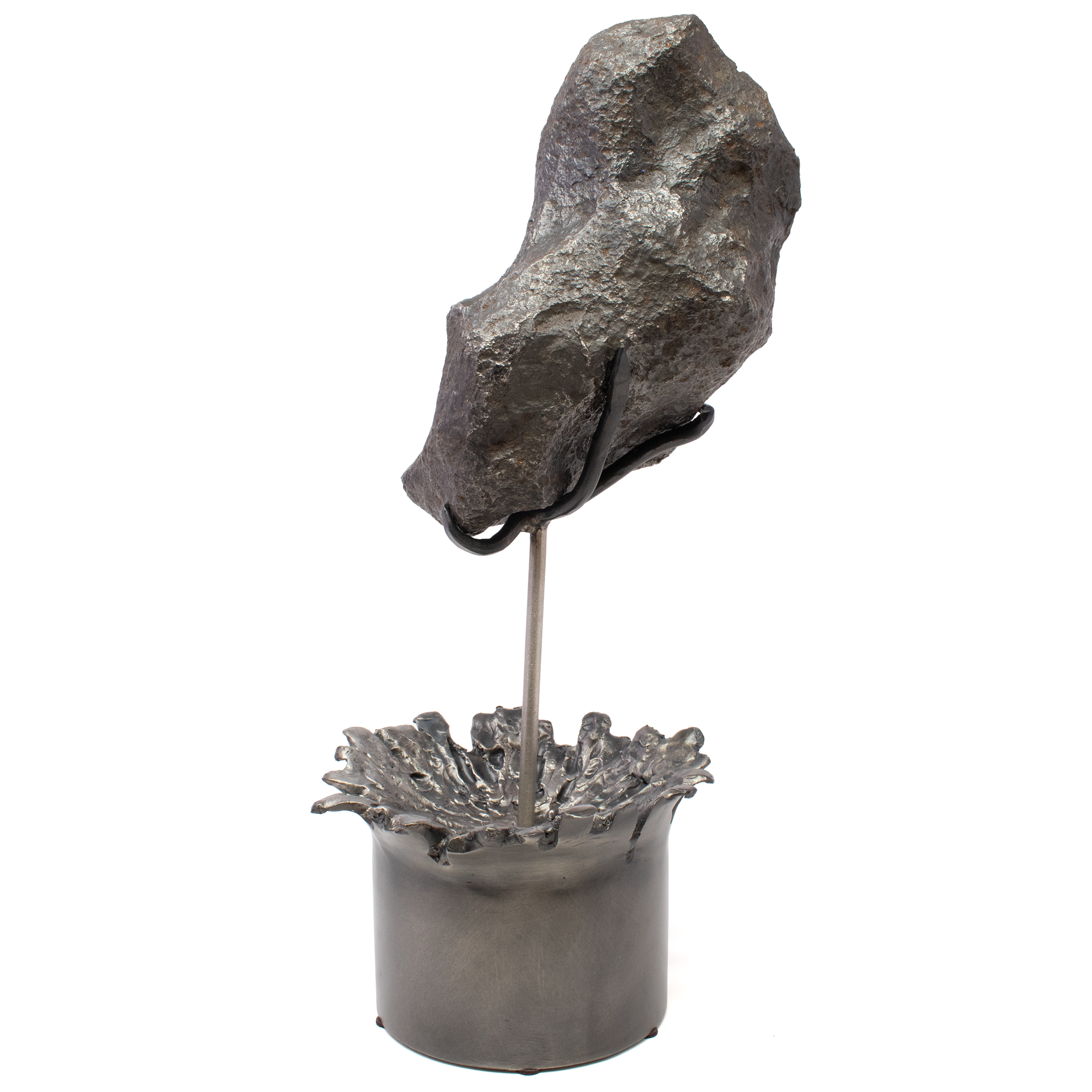 Campo de Cielo Meteorite on Custom Rotating "Impact" Stand (round) - From Argentina