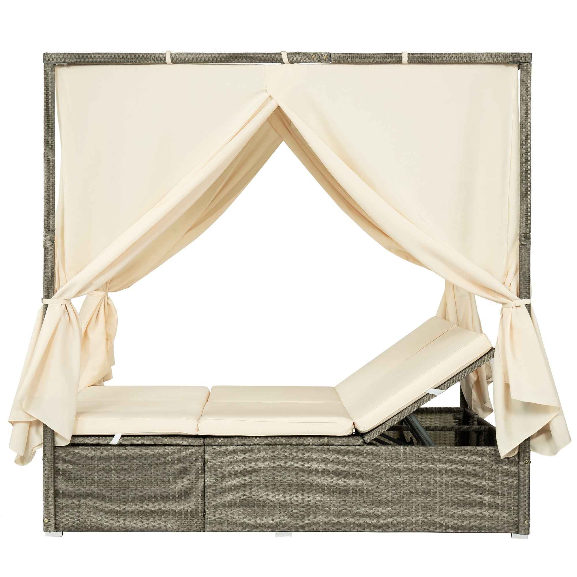 Adjustable Sun Bed With Curtain,High Comfort,With 3 Colors