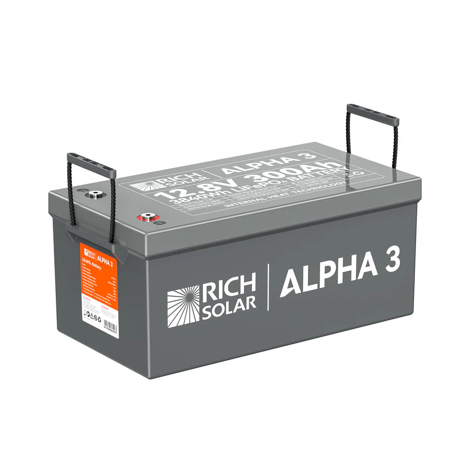 ALPHA 3 | 12V 300Ah LiFePO4 Battery | 12V Lithium Battery for RVs, Cabins, Off-Grid | 5,000 Lifetime Cycles | Internal Heat Techlogy | Bluetooth