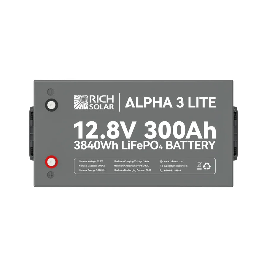 ALPHA 3 LITE | 12V 300Ah LiFePO4 Battery |12V Lithium Battery for RVs, Cabins, Off-Grid | 4,000 Lifetime Cycles