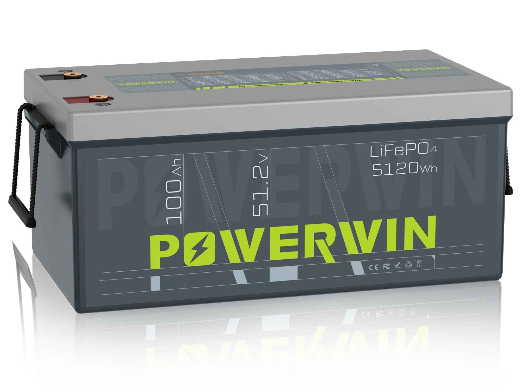 Powerwin BT5120 12.8V 5120Wh LiFePO4 Battery 4000 Cycles Built-in BMS