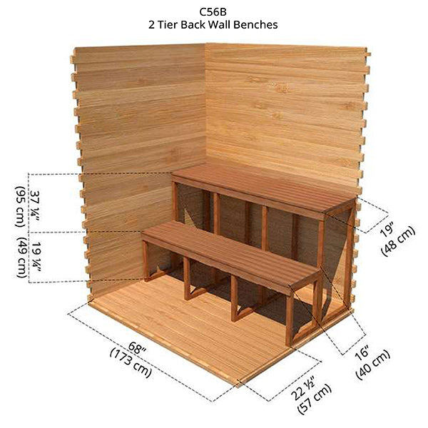 2 Tier Back Wall Benches