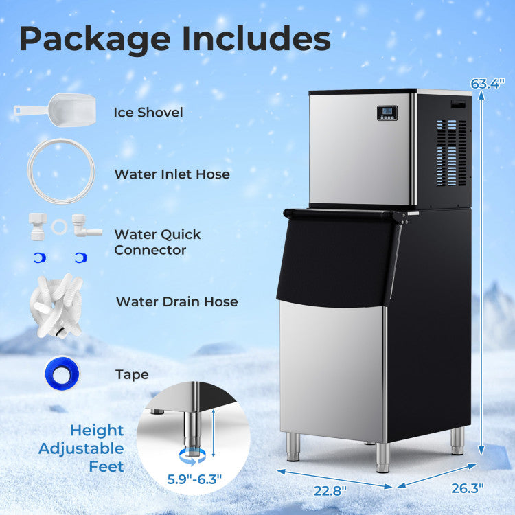 418 LBS Ice Maker with 200 LBS Bin