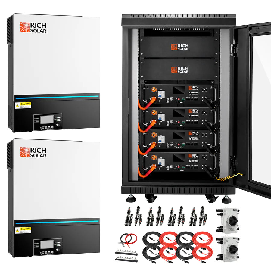 Complete Off-Grid Solar Kit | 13,000W 120/240V Output | 48VDC