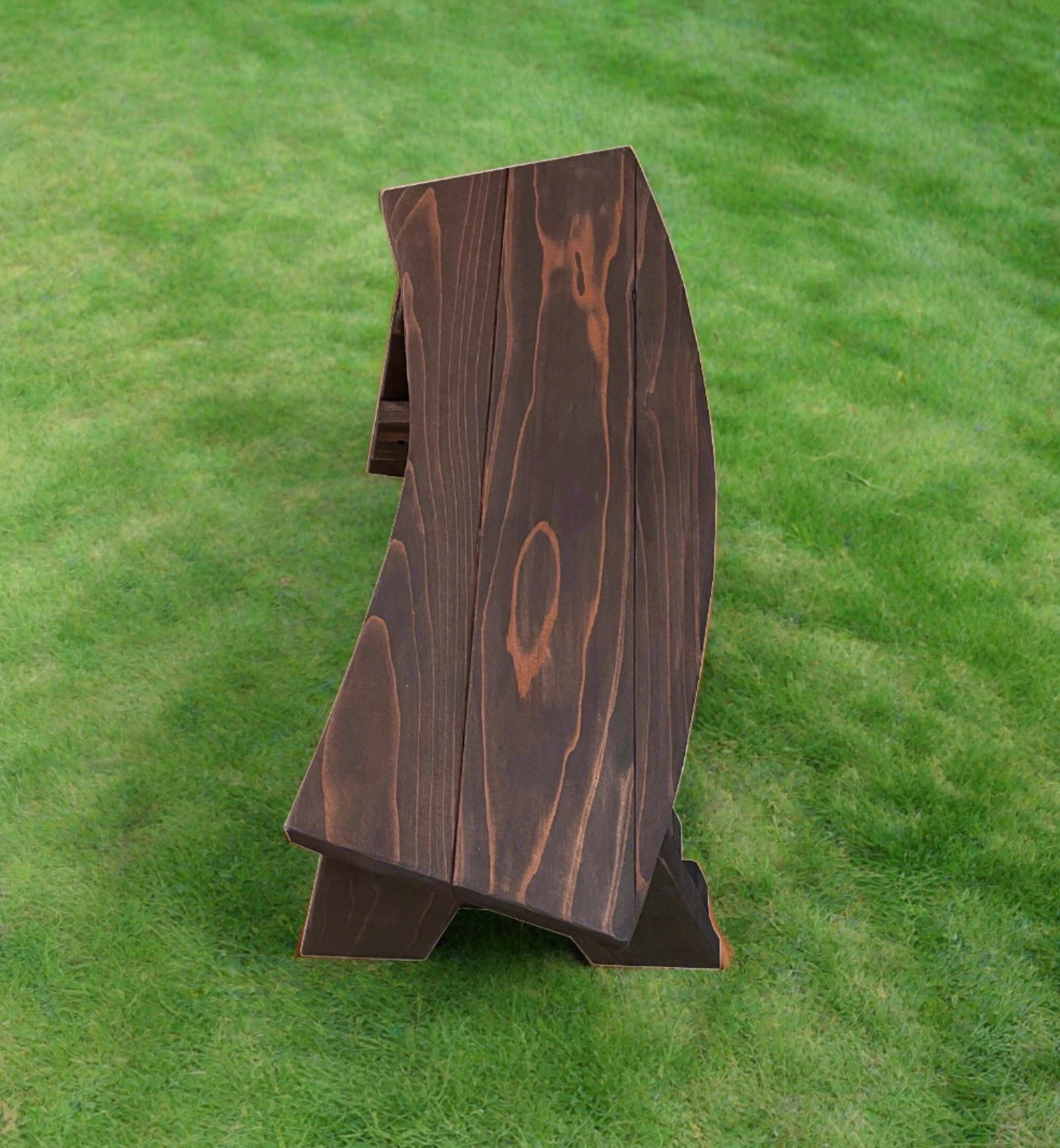 Curved Redwood Picnic Bench