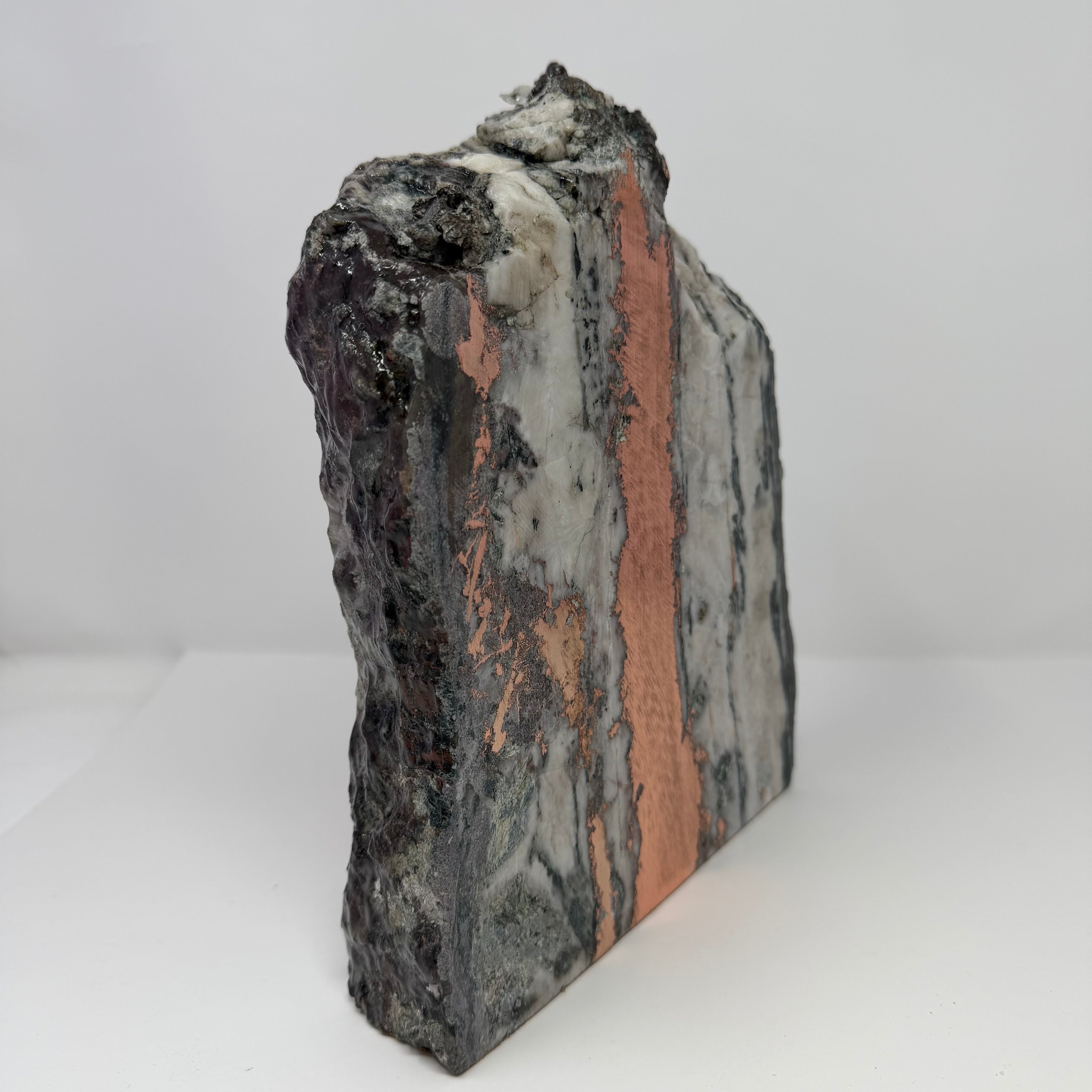 Michigan Native Vein Copper with Prominent Center Streak - Cut & Cork Base