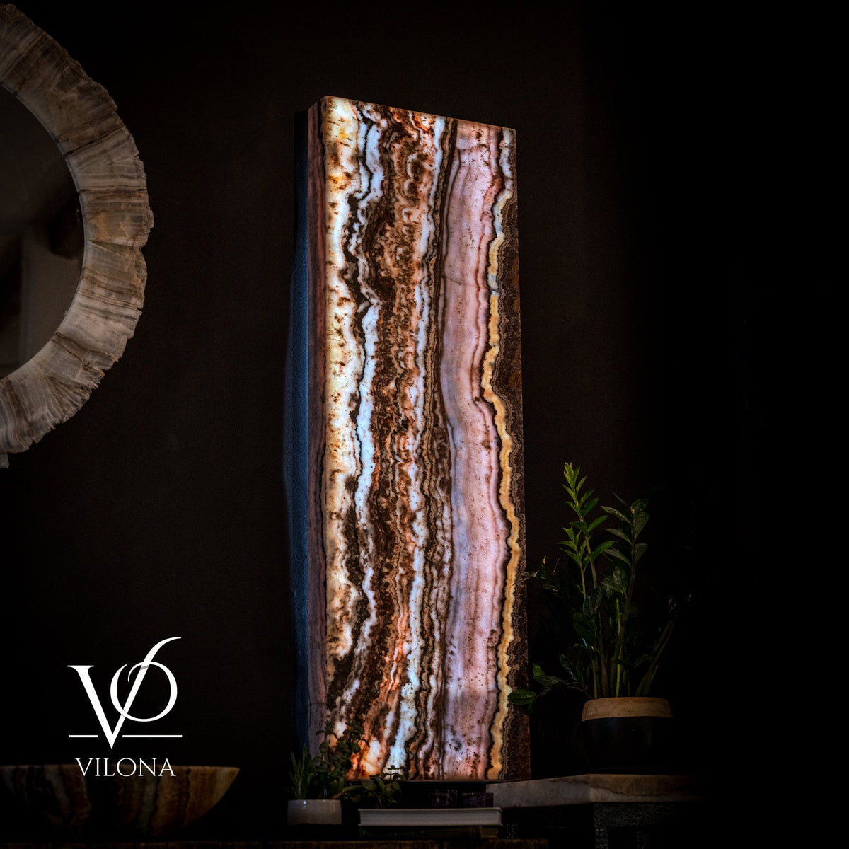 Rosa Onyx Crystal Wall Panel - 19.75" Wide x 59" Tall x 4" Deep (Single #1)
