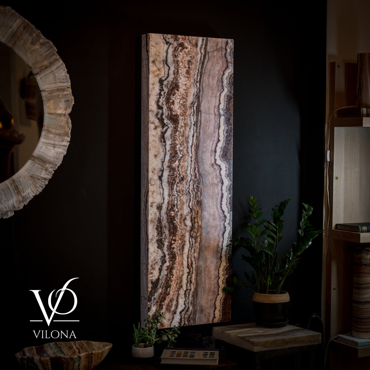 Rosa Onyx Crystal Wall Panel - 19.75" Wide x 59" Tall x 4" Deep (Single #1)